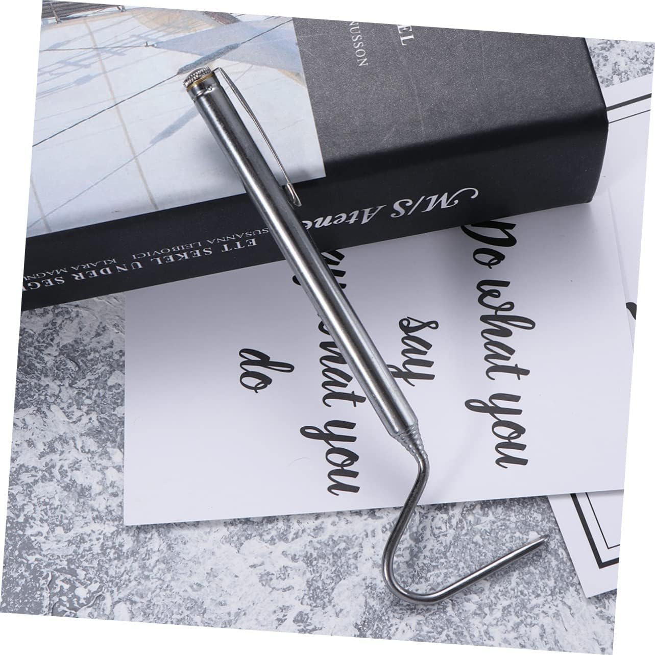 Generic Snake Tool Garbage Picker Spider Reptiles Sewer Cleaning Hook Handle Snake Hooks and Grabbers Snake Hook for Ball Reptile Handling Equipment Reptile Decor Poles Net Rat Kit Silver image number 2