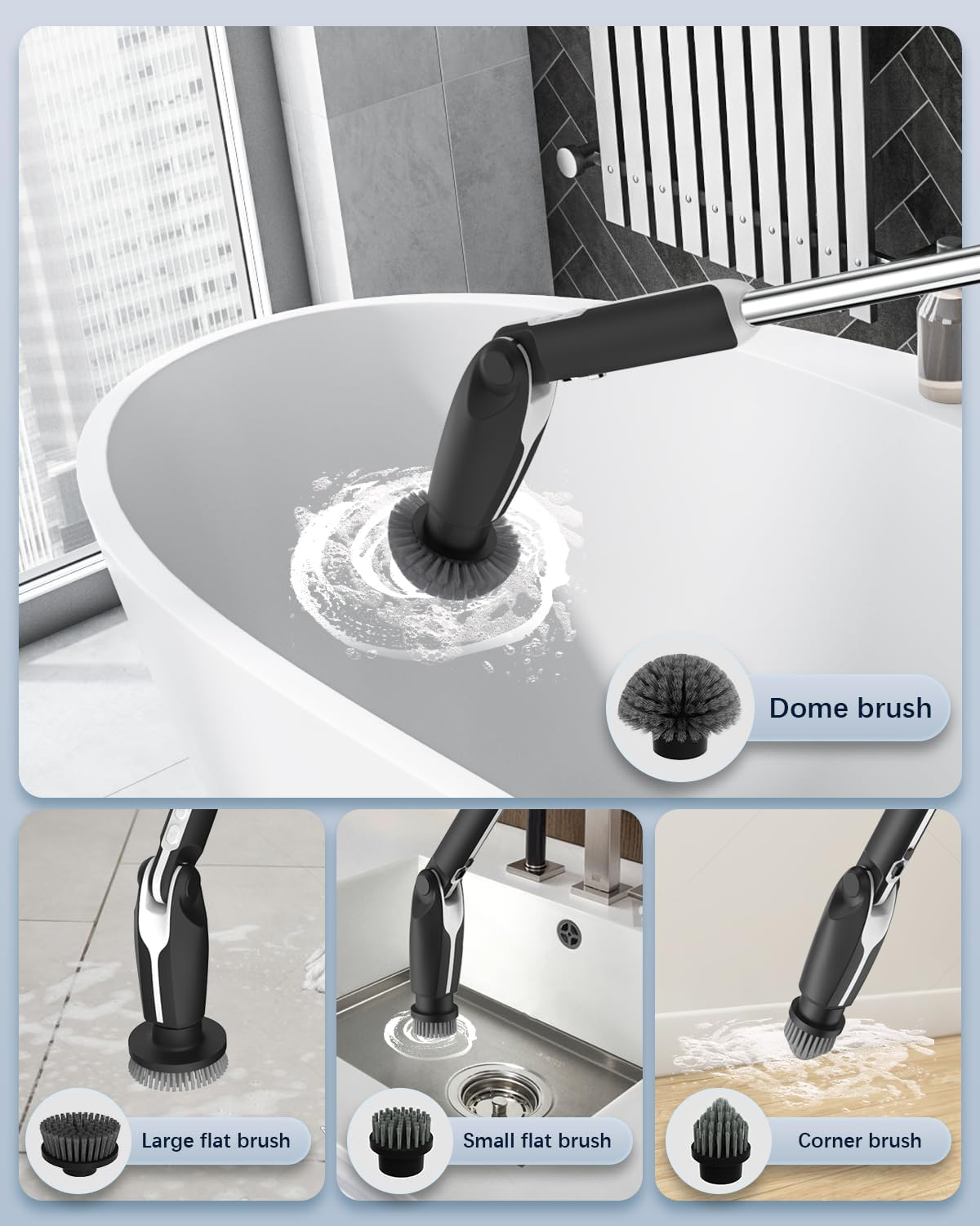 Leebein YMG-818/820 Electric Spin Scrubber Replacement Brush Heads, 8Pcs Extra Brush Accessories Kit for YMG-818/820 Cordless Cleaning Brush Only - Scrubber Not Included image number 4