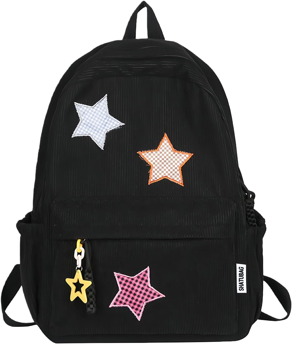 Taolivingmart Corduroy Backpack with Star Pattern, Trendy and Versatile, Fits 14'' Laptop Large Capacity Daily Commute