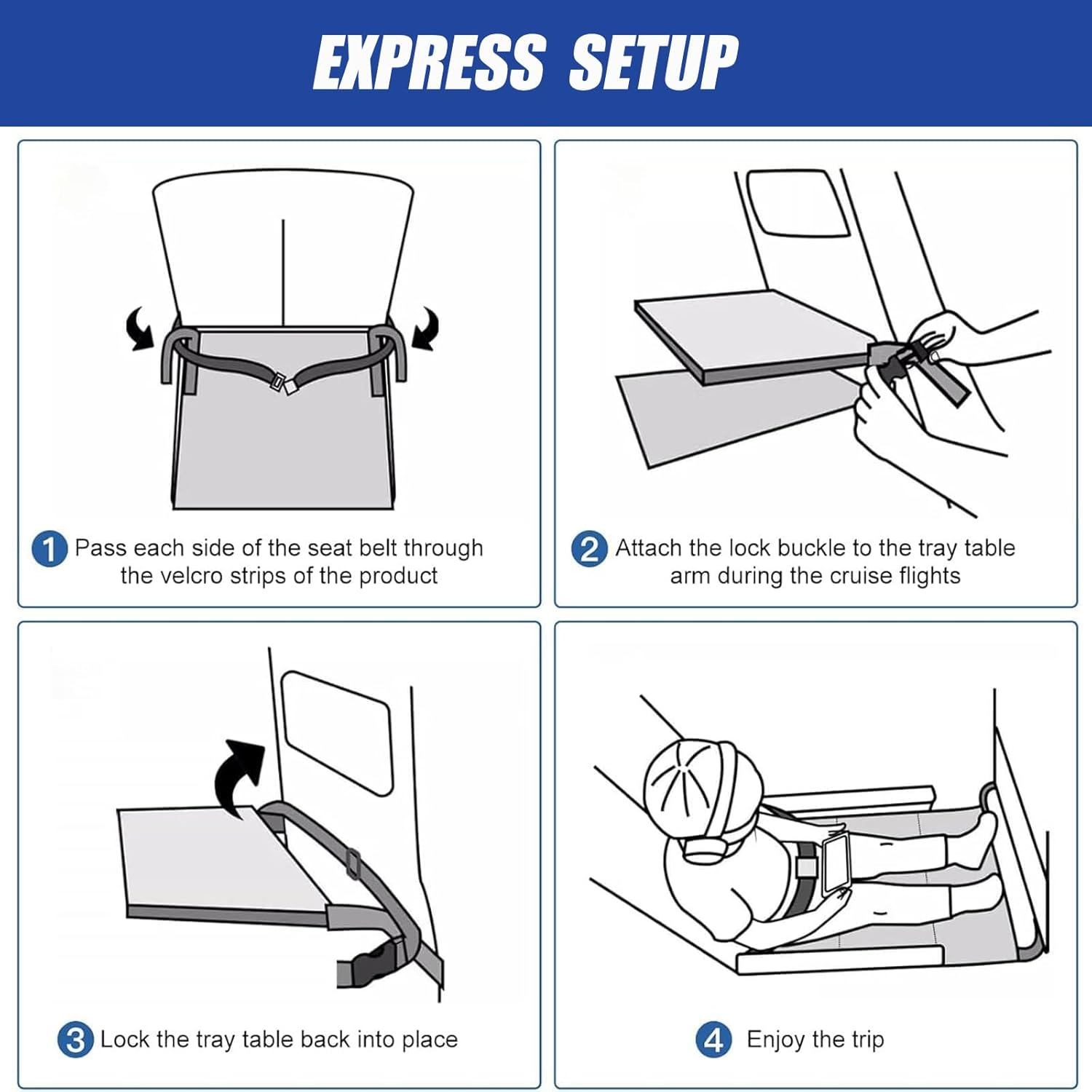 Wzenclave Black Toddler Bed, 30.31 * 17.3In (77 * 44Cm) Airplane Seat Extender Foot Hammock Portable Essential Item for Children'S Airplane Trav image number 4