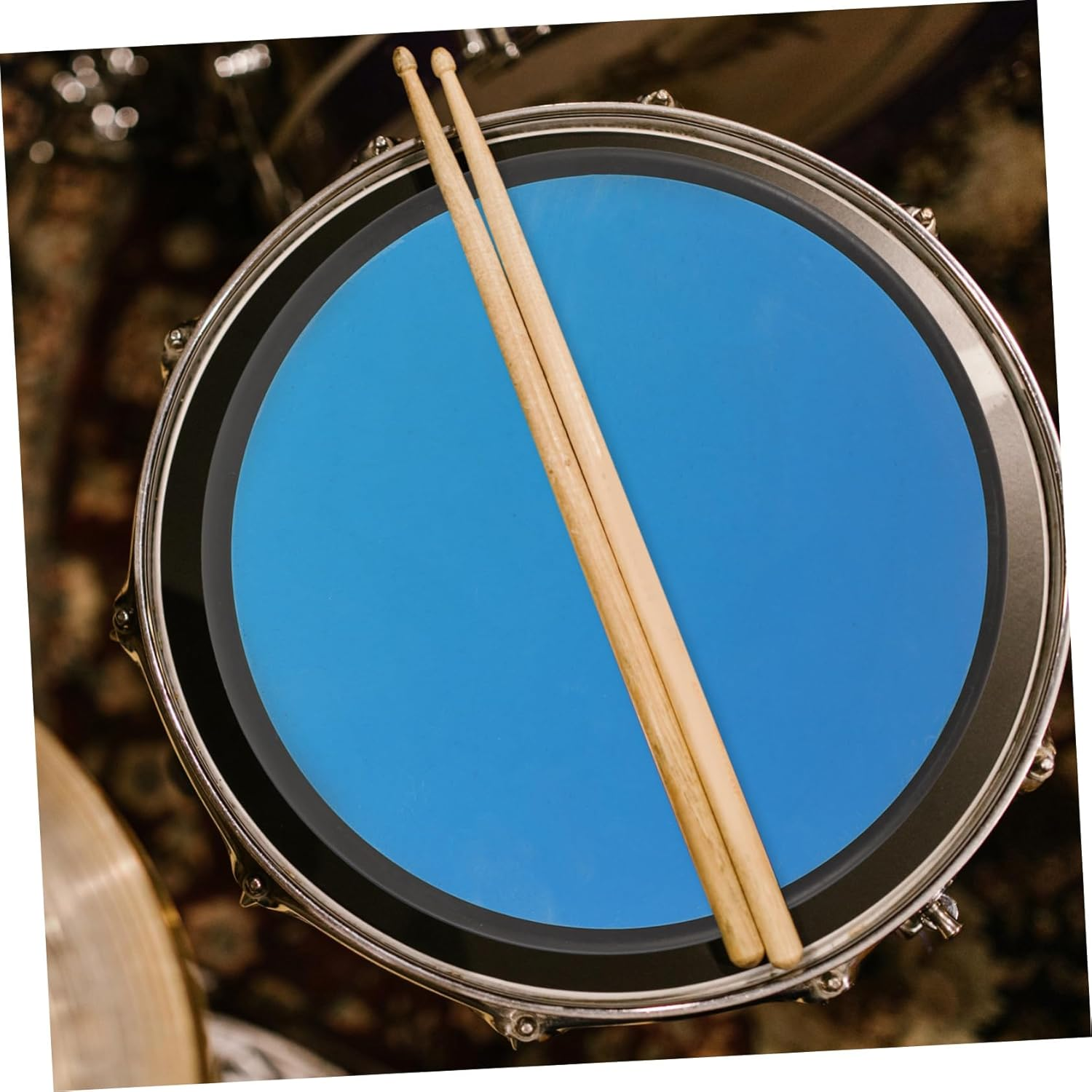 8-Inch Soundproof Drum Pad with Non-Slip Electric Drum Mat for Practice Sky Blue for Beginners for Home and Studio Use image number 5