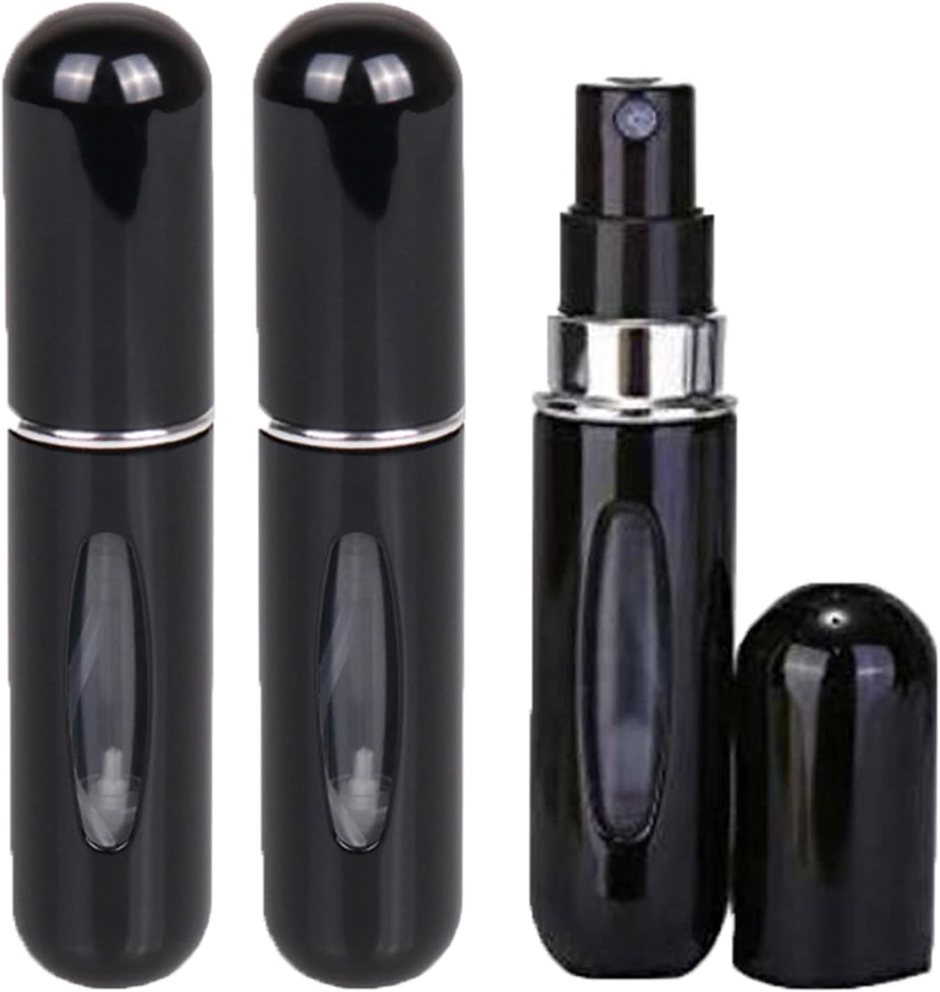 Mini Atomizer Perfume Bottle,3Pcs 5Ml Portable Travel Sub-Bottling Atomiser Spray Bottle,Liquid Spray Bottle,Bottom Refillable Perfume Atomizer Bottle for Purse Handbag Pocket Luggage (Bright Gold)