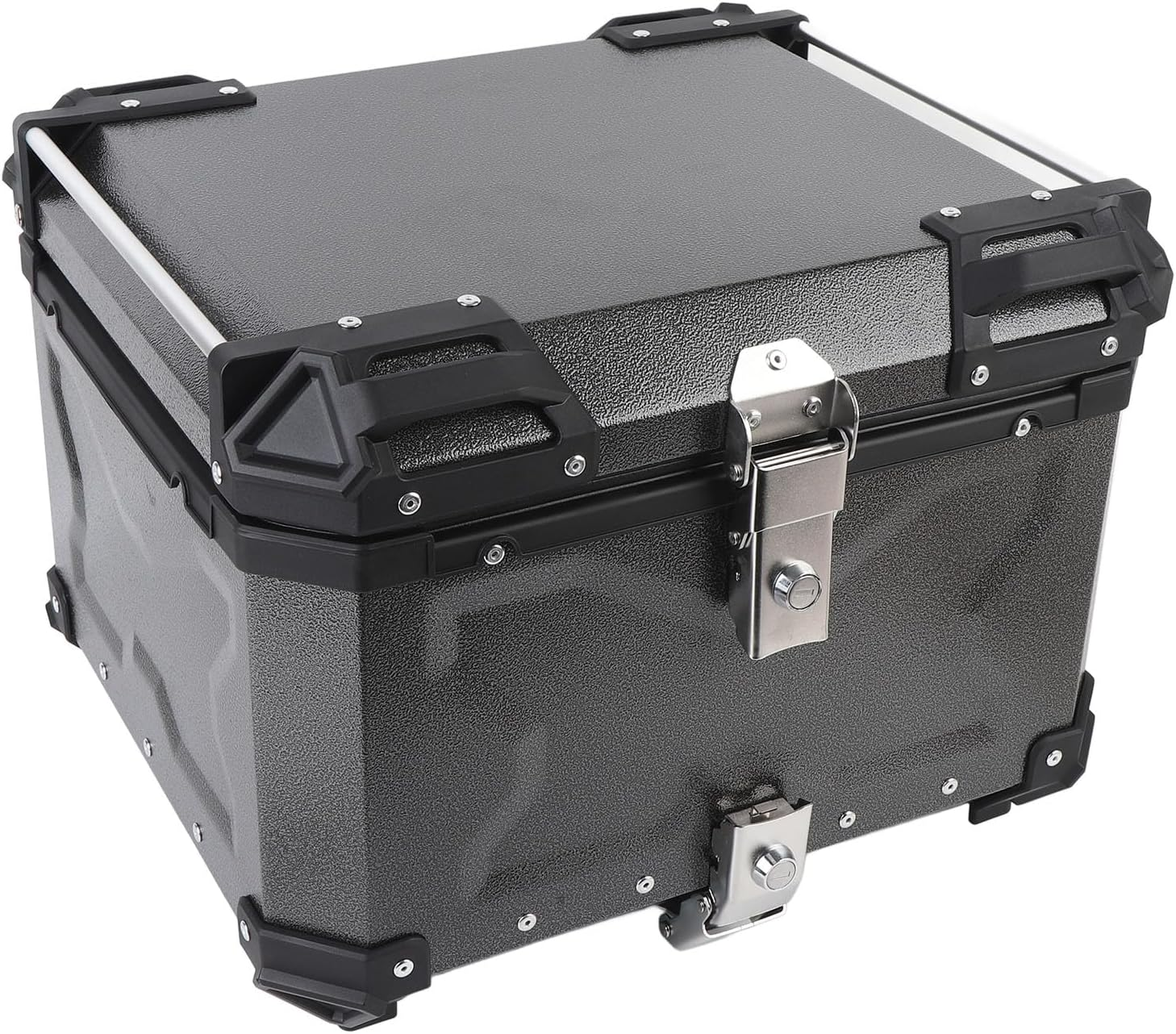 55L Motorcycle Top Case Aluminum Alloy Tail Trunk Luggage Storage Case with Security Lock Universal Motorcycle Tail Box Trunk for Helmet image number 3