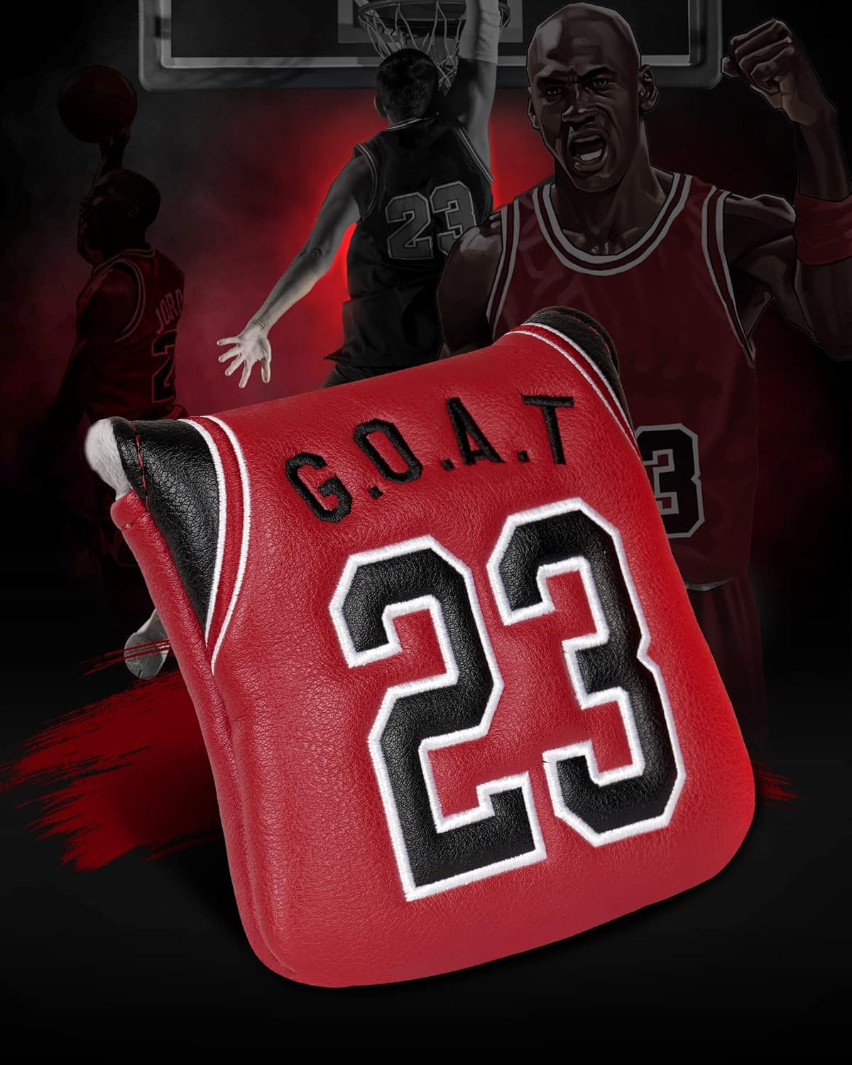 Golf Headcovers Red No.23 Golf Head Covers, 460Cc Driver Head Covers for Golf Clubs, Jersey Golf Headcovers Fairway Woods and Hybrid Fit Taylormade Callaway W/ # Tags image number 1