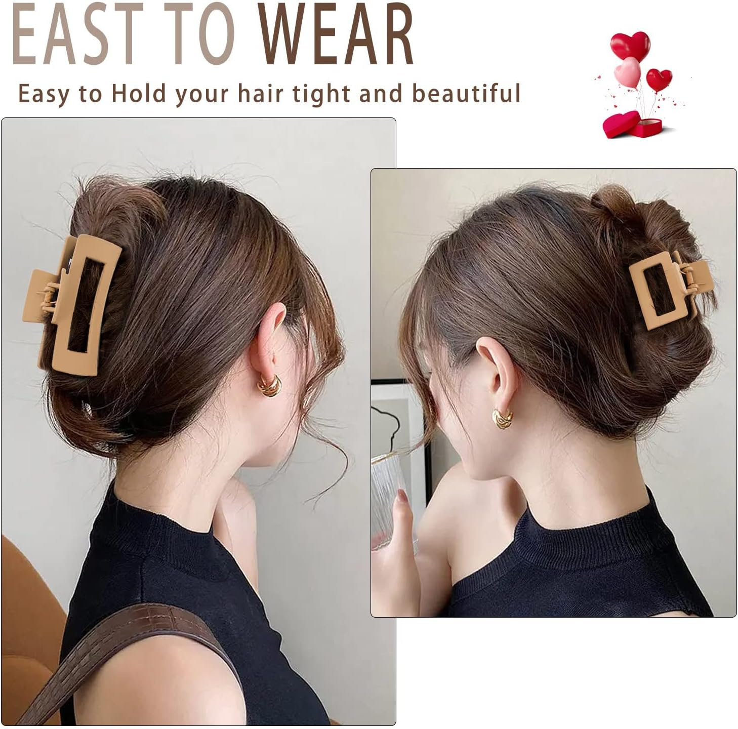 Pack of 8 Large Hair Clips, Non-Slip Large Hair Clips for Women Girls Hair Jaw Clips for Thick Hair Thin Hair Clip Claw Clip image number 3