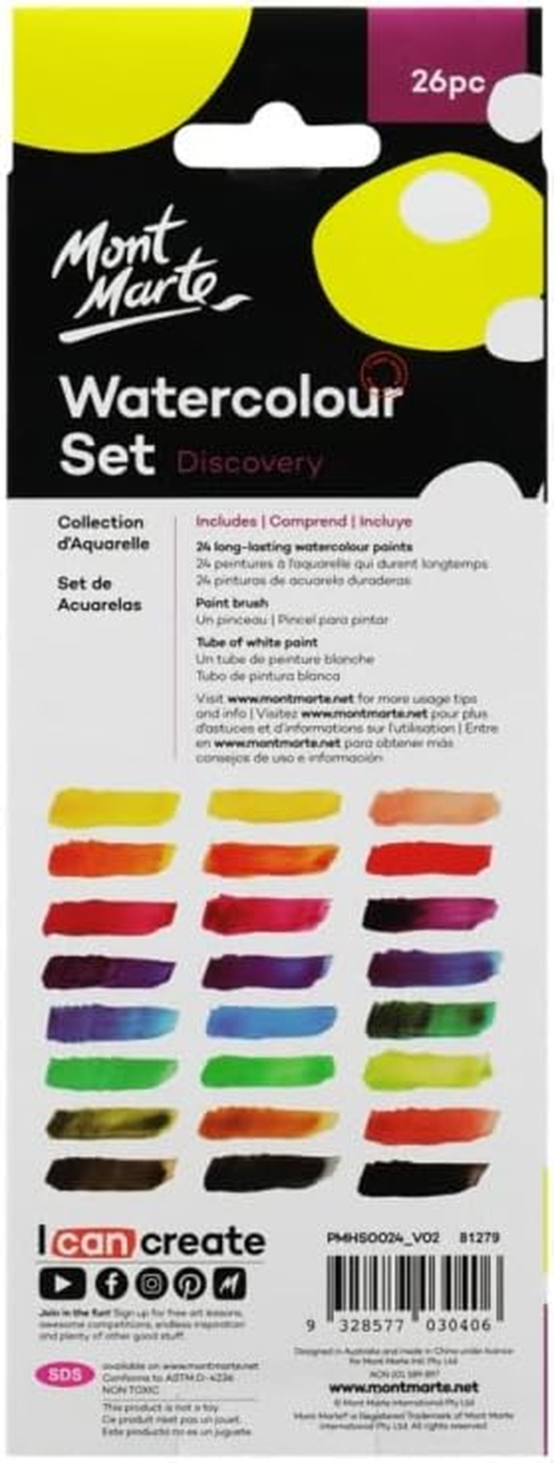 Mont Marte Watercolour Painting 26-Pieces Set image number 1