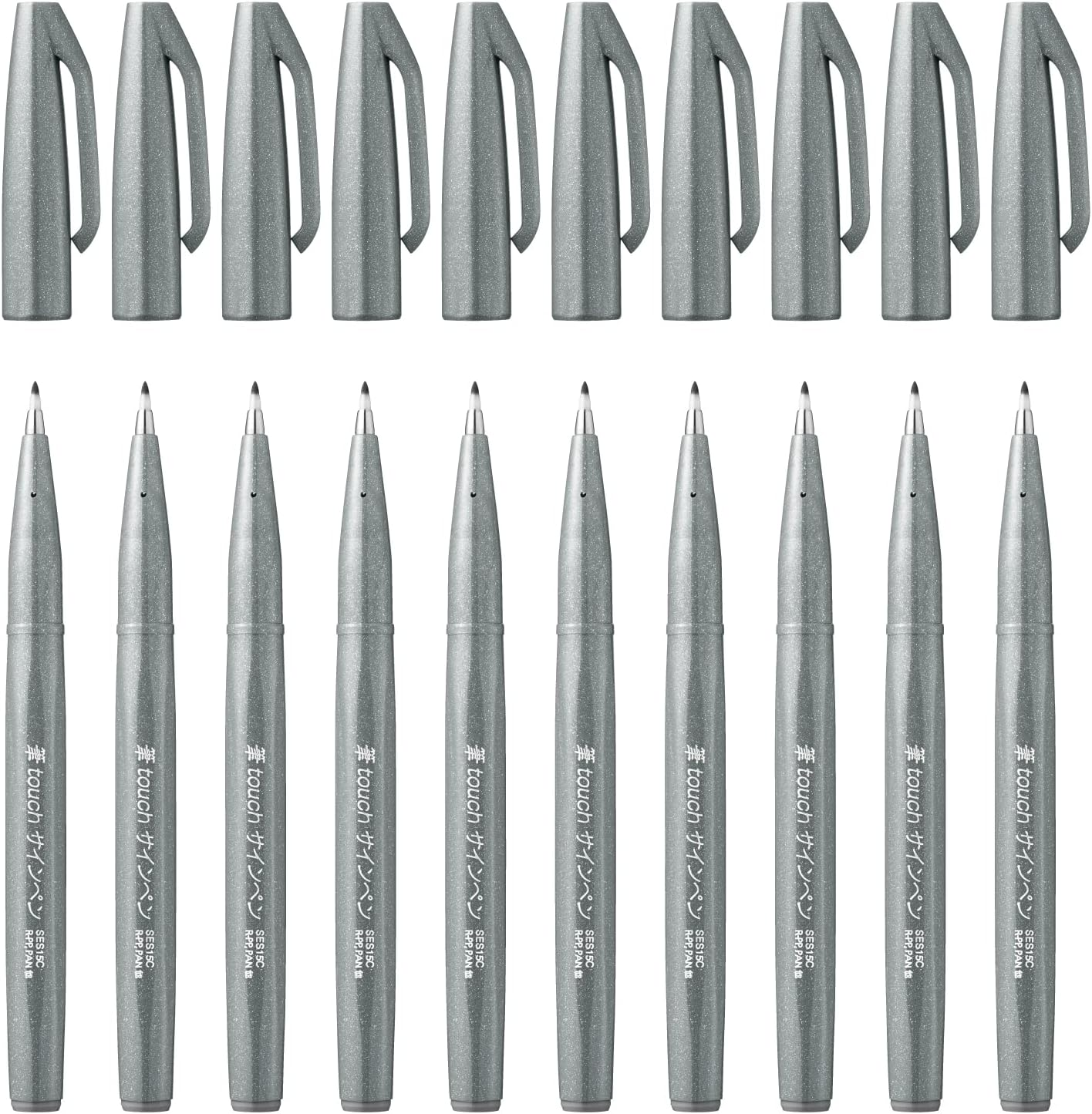 Pentel Fude Touch Sign Pen, Black, Felt Pen like Brush Stroke (SES15C-A) 3 Pieces image number 5