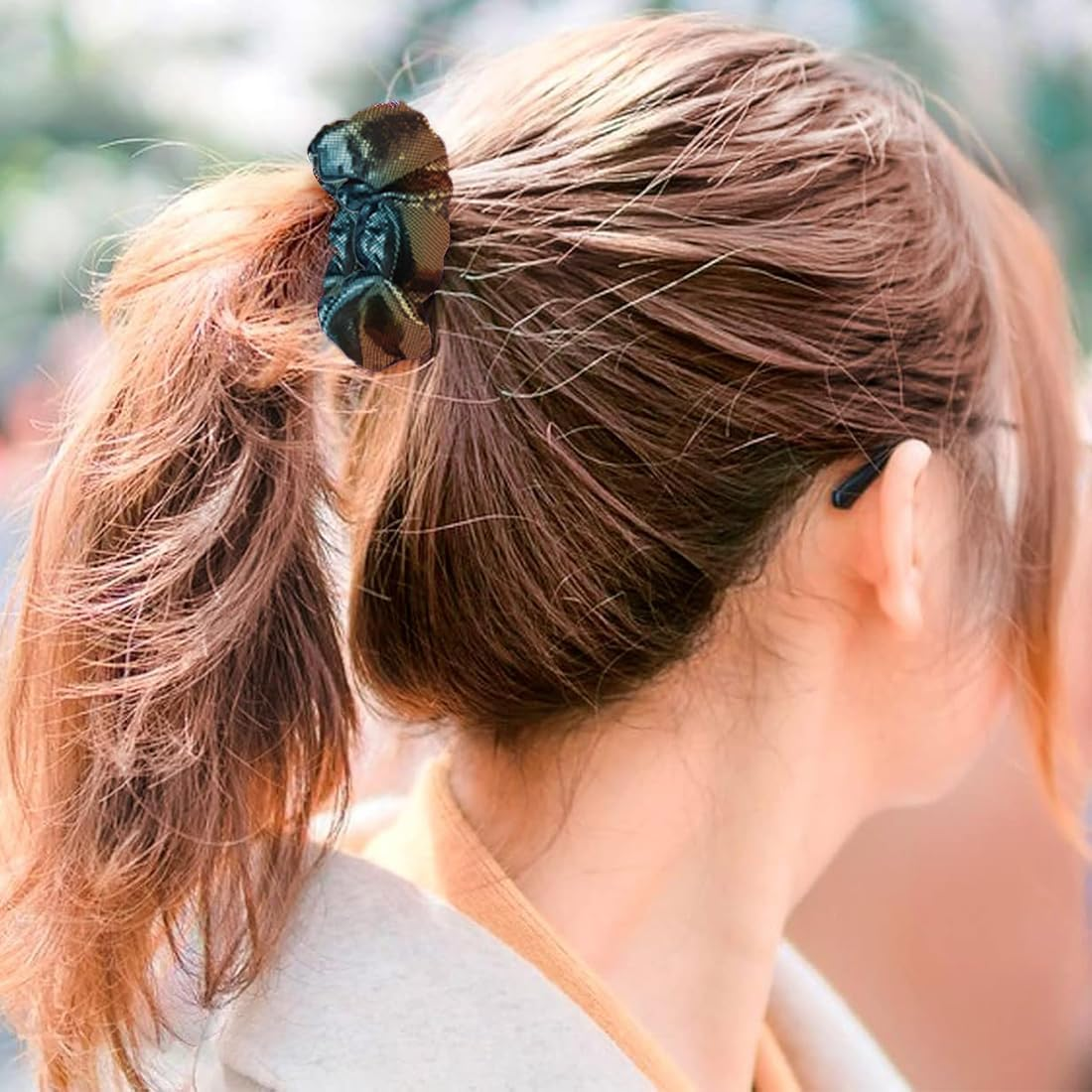 10 Hair Bobbles Girls Laser Dazzle Colour Scrunchies Velvet Hair Scrunchies Women'S Tie-Dye Hair Bands Girls Elastic Cable Bobbles Women'S Soft Hair Accessories image number 2