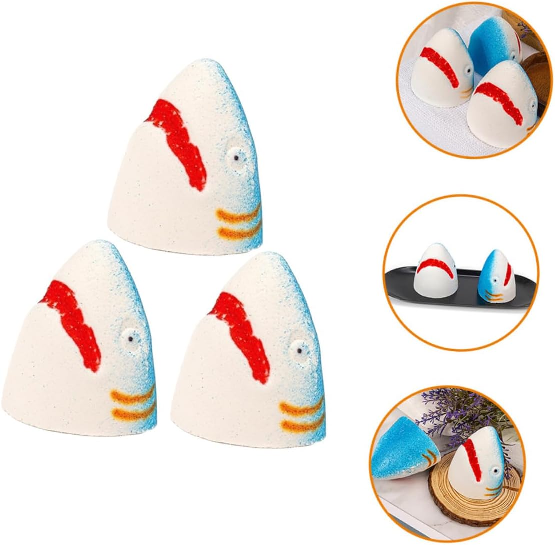 UTHCLO 3Pcs Festive Shark Bath Salt Bomb Natural Bathing Bomb Fragrance Bath Salt for Boys and Girls Adults Skin-Friendly image number 3