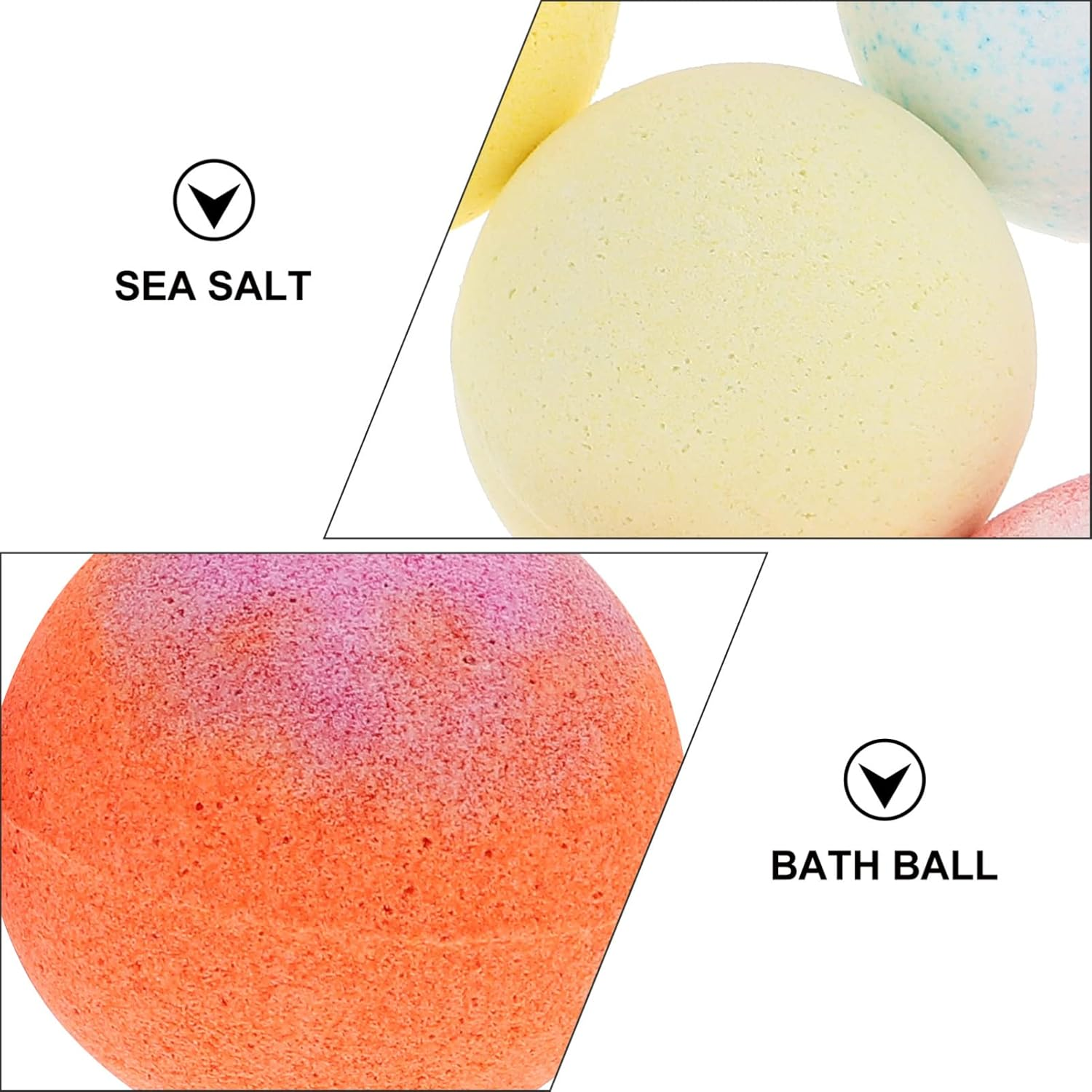 Happyyami Essential Oil Bath Bombs Set 9Pcs 60G Natural Dry Flower Spa Bubble Bath Balls Moisturizing Accessories for Relaxing Home Shower Spa