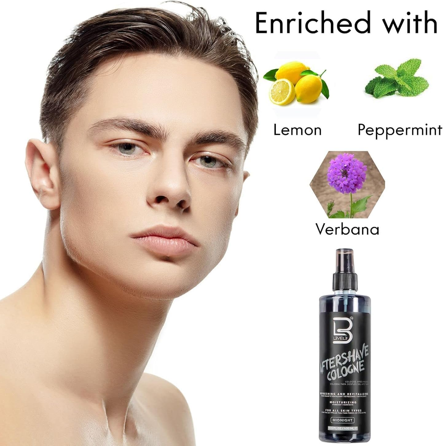 L3VEL3 Aftershave Cologne 400 Ml, Midnight image number 3