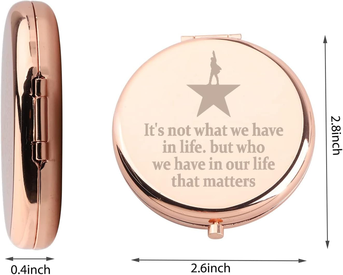 WUSUANED Hamilton Star Makeup Mirror Hamilton Musical Gift Broadway Musical Inspired Mirror Musical Drama Lover Gift Hamilton Fan Gift (Hamilton Star Mirror) - Hamilton Star Mirror image number 6