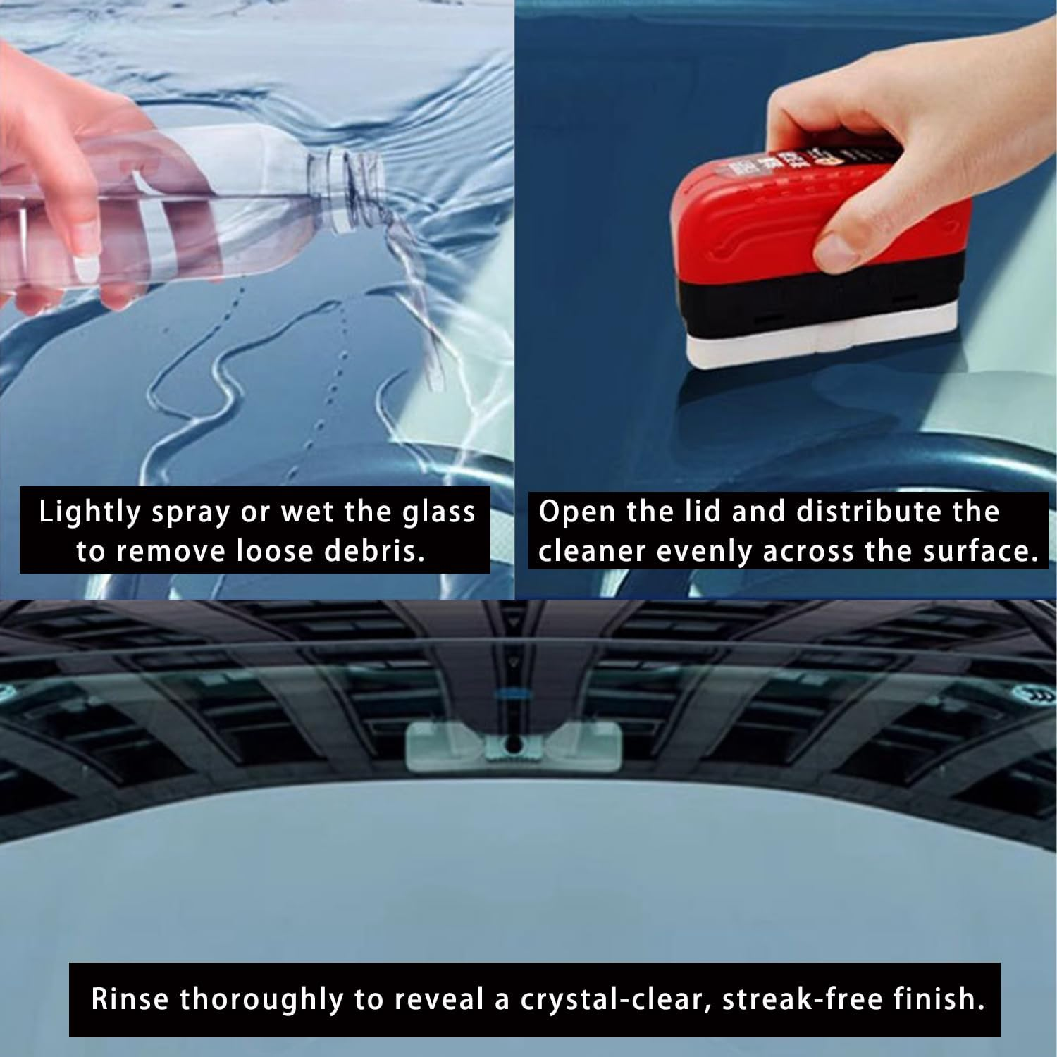 Universal Car Windshield Cleaner Brush Oil Film Remover & Anti-Fog Glass Cleaner Tool for Automotive Windows, Enhances Clarity & Visibility (2) image number 4