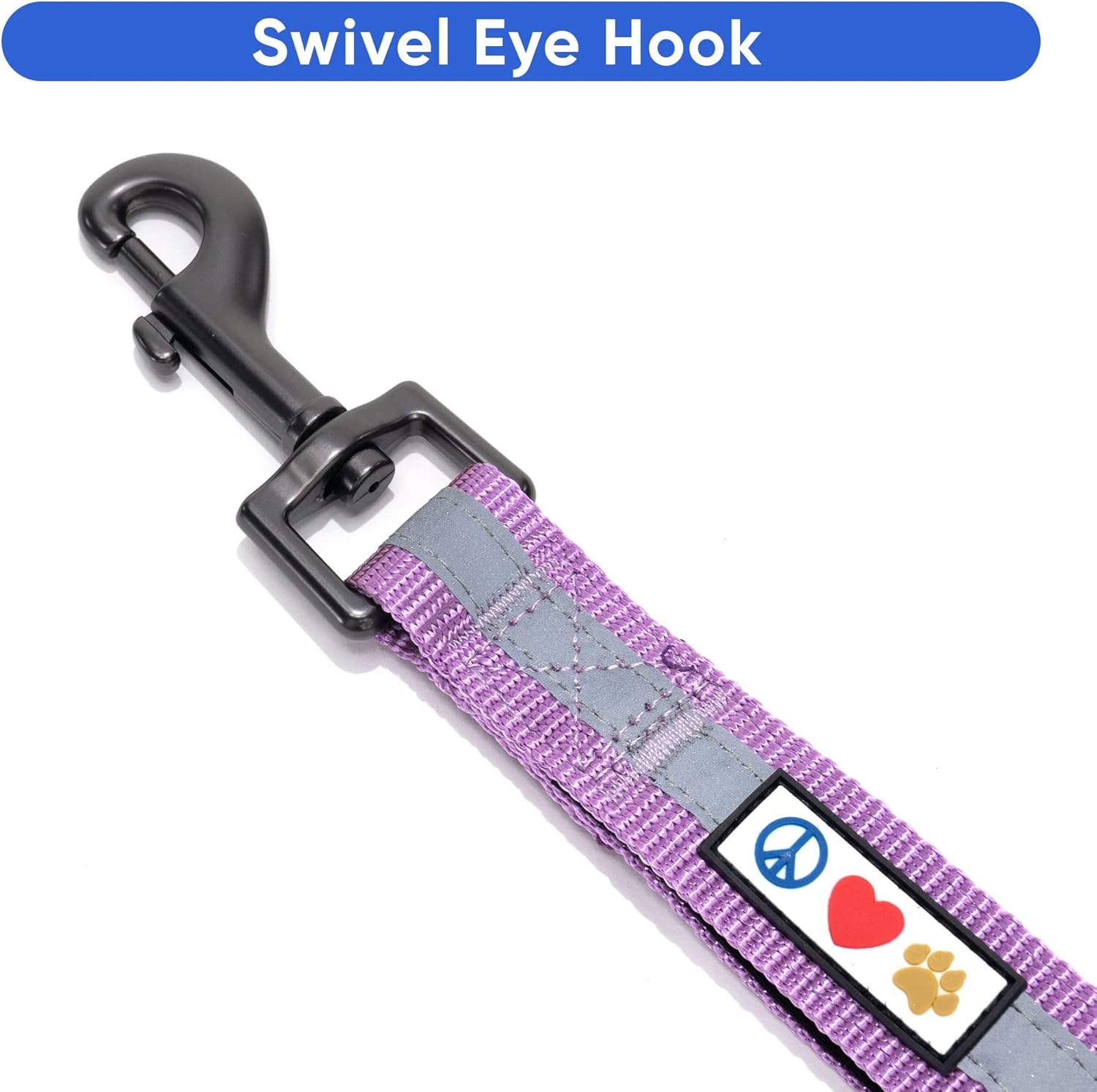 Pawtitas Short Leash Puppy Leash Reflective Dog Leash Leash Short Training Leash 1 Ft Padded Dog Leash Purple Orchid image number 3