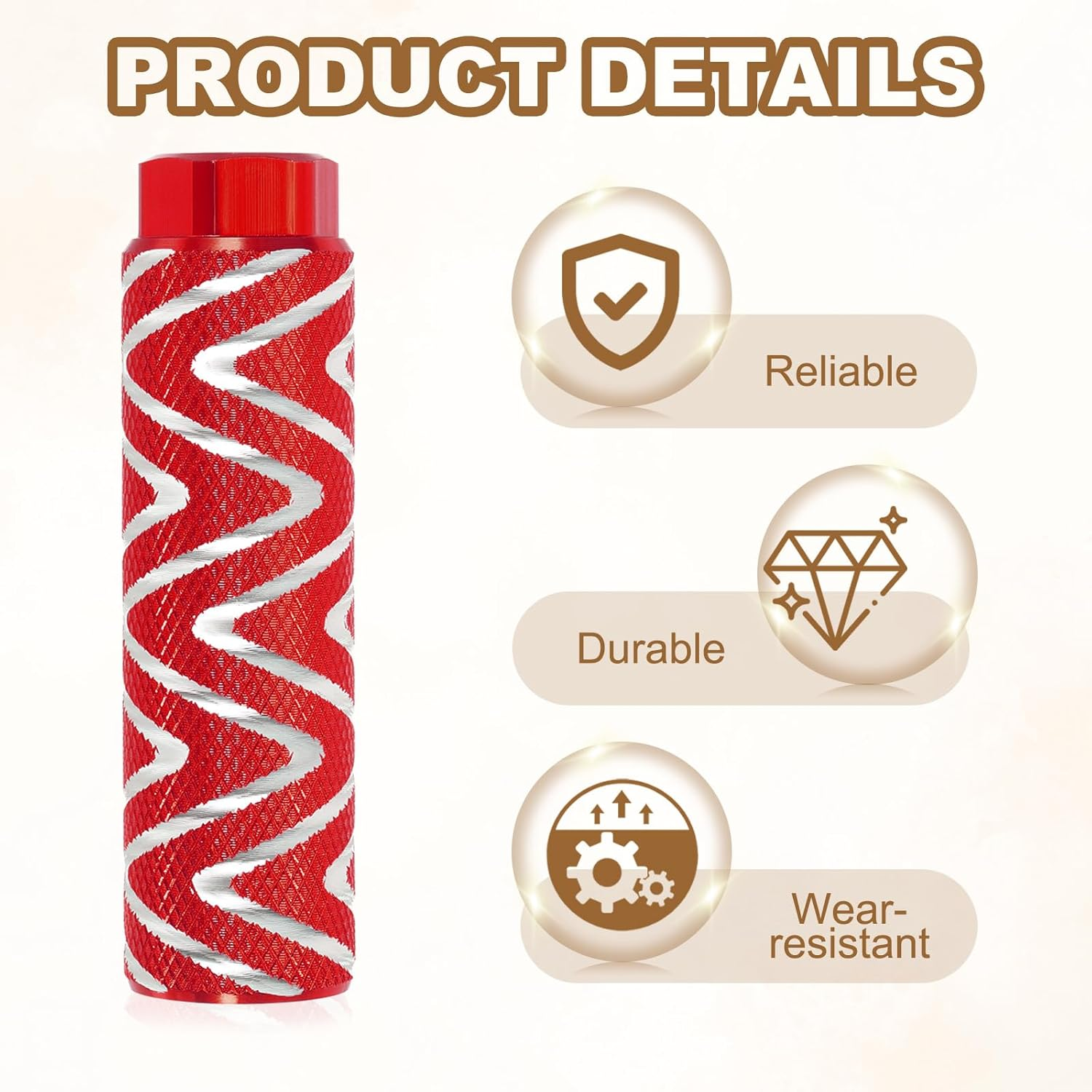 Uxcell Bike Pegs Fit 3/8 Inch Axles, 2 Pack Aluminum Alloy Anti-Skid Lead Foot Bicycle Peg Back Seat Stands with Stripe for BMX Mountain Dirt Bike Cycling Rear Stunt Pegs, Red image number 4