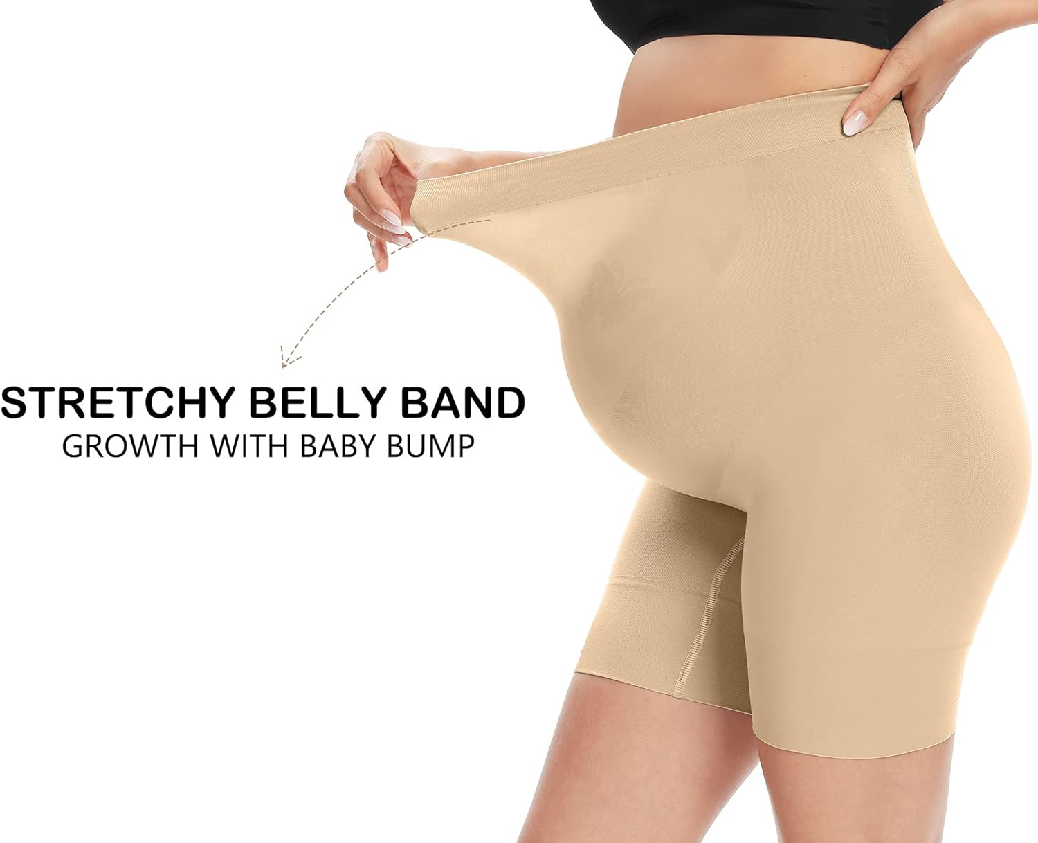 XNHAN Secret Fit Shaper Panty - Seamless Maternity Shapewear for Dress, Belly Support, Prevent Thigh Chaffing, S-XXXL