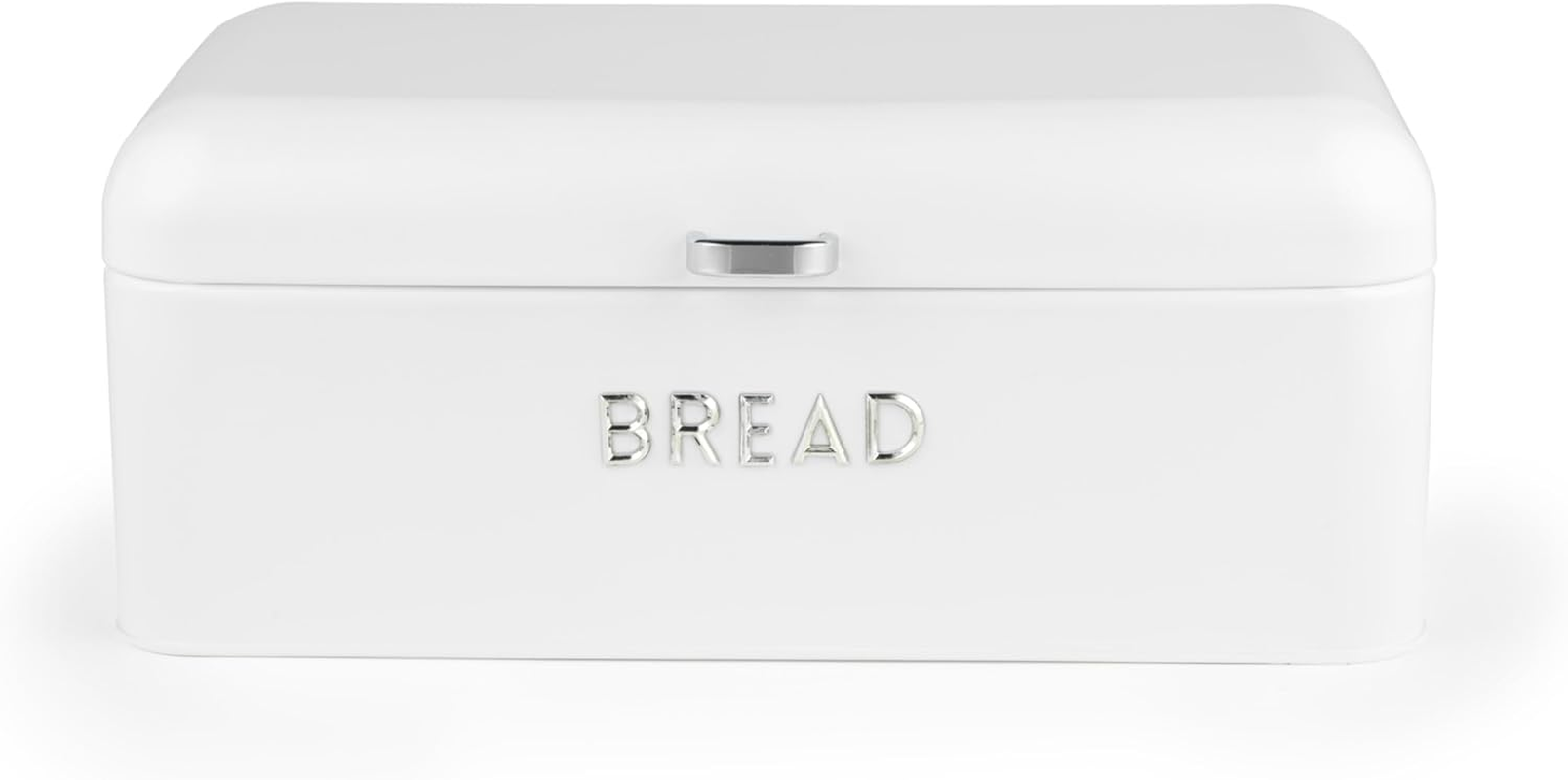 Salter Boston Bread Bin &ndash; Large Bread Storage Container, Embossed Lettering, Store Bread, Pastries, and Bagels, Durable Steel, Easy to Clean, Long-Lasting Freshness, Ice White Shimmer Finish image number 3