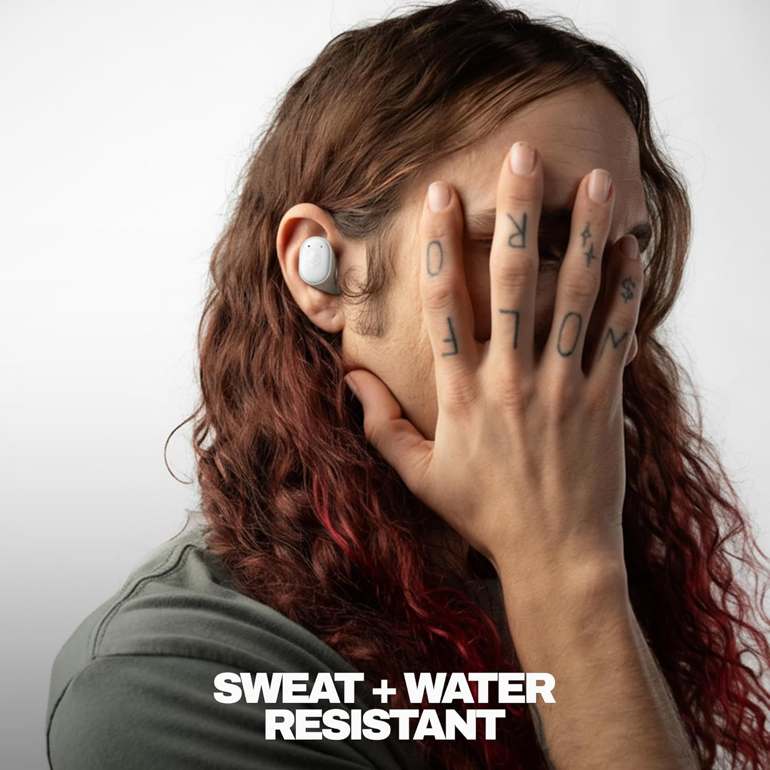 Skullcandy Grind In-Ear Wireless Earbuds, 40 Hr Battery, Skull-Iq, Alexa Enabled, Microphone, Works with Iphone Android and Bluetooth Devices - Light Grey/Blue image number 5