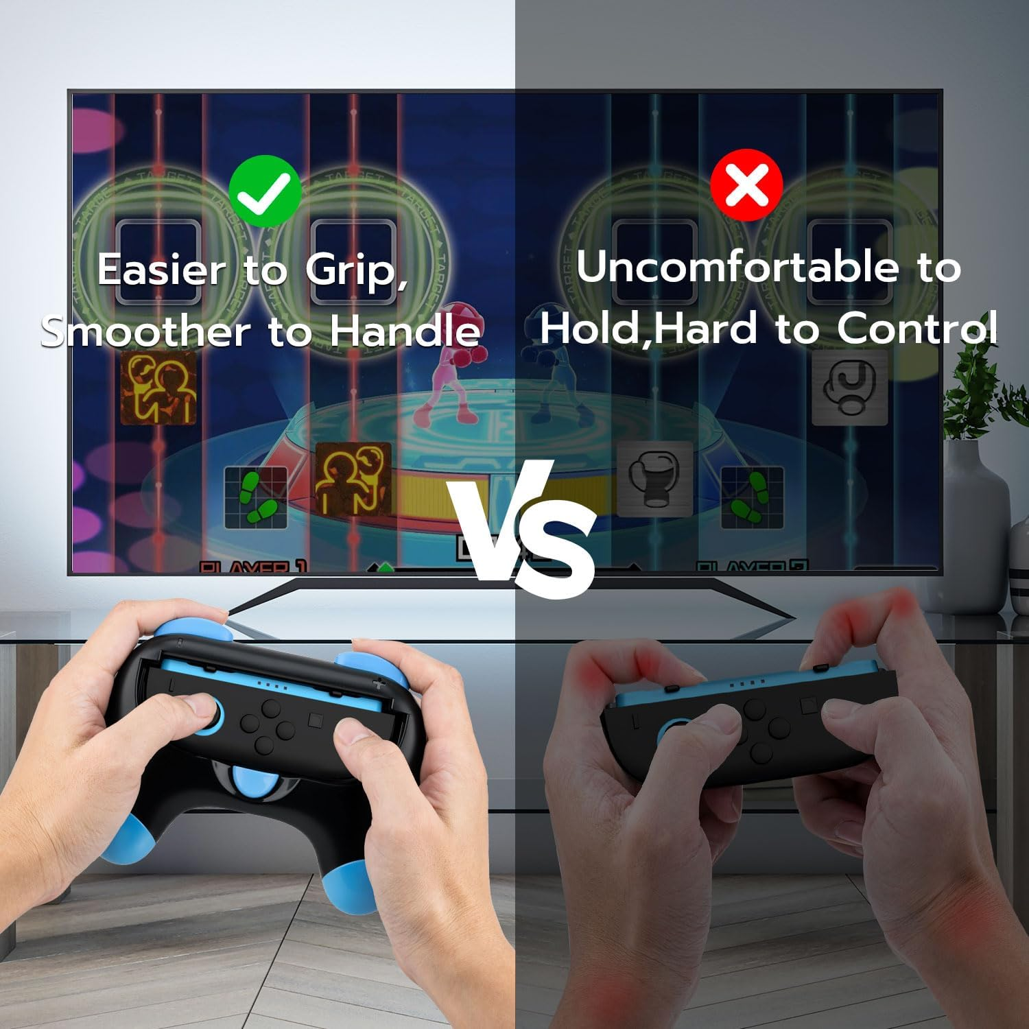 Mcbazel Joy Con Grips for N-Switch 2 Controllers - Ergonomic Anti-Slip Handles with Enhanced LR Triggers, Snug Fit ABS Accessories Kit (2 Pack) image number 3