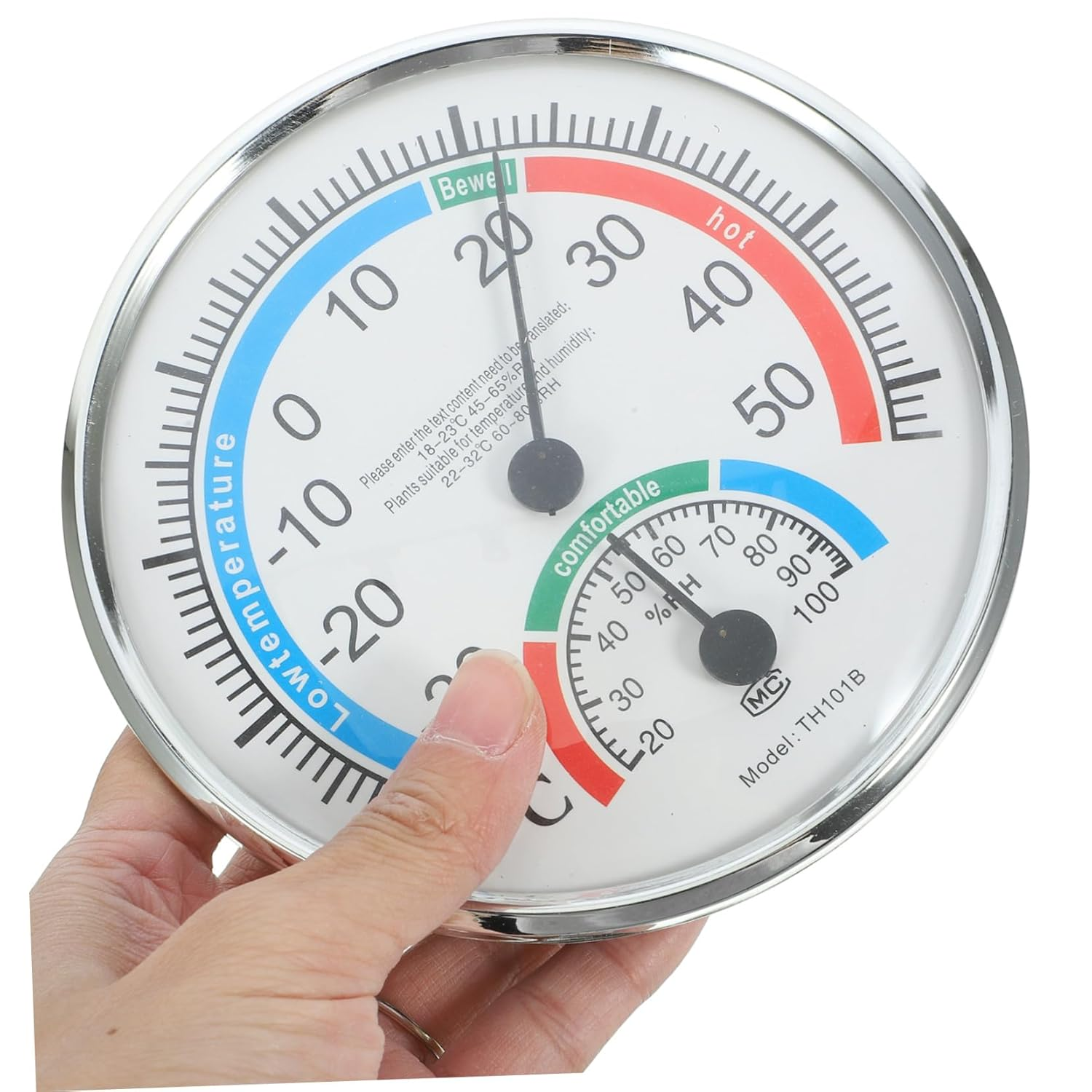 INOOMP 2-In-1 Indoor Outdoor Temperature Humidity Gauge Accurate Thermometer Hygrometer for Home Garden Patio LCD Display