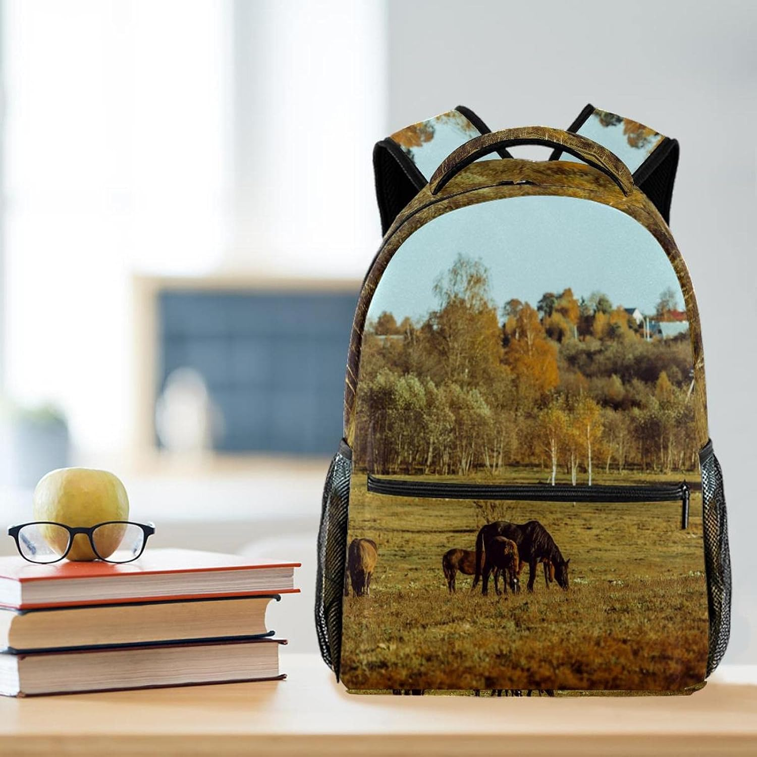 Horse Walking Backpack Students Shoulder Bags Travel Bag College School Tote Backpacks image number 5