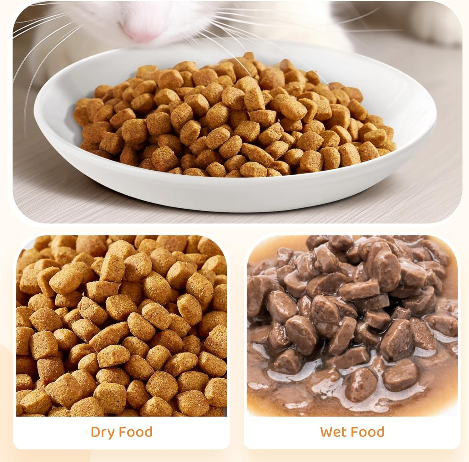 Pack of 3 Cat Feeding Bowls, Cat Flat Bowls, Cat Food Plate, Ceramic Feeding Bowl, Cat Bowls, Ceramic Bowls, Wet Food Bowls, Cat Bowl Ceramic, Flat Wide Food for Cats image number 1