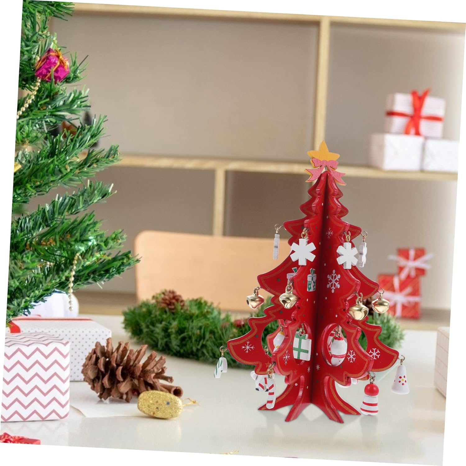 LABRIMP Creative Mini Christmas Tree Tabletop Xmas Tree Decor Vibrant Colors for Home Bedroom and Holiday Decoration Elegant Craft for Festive Cheer image number 2