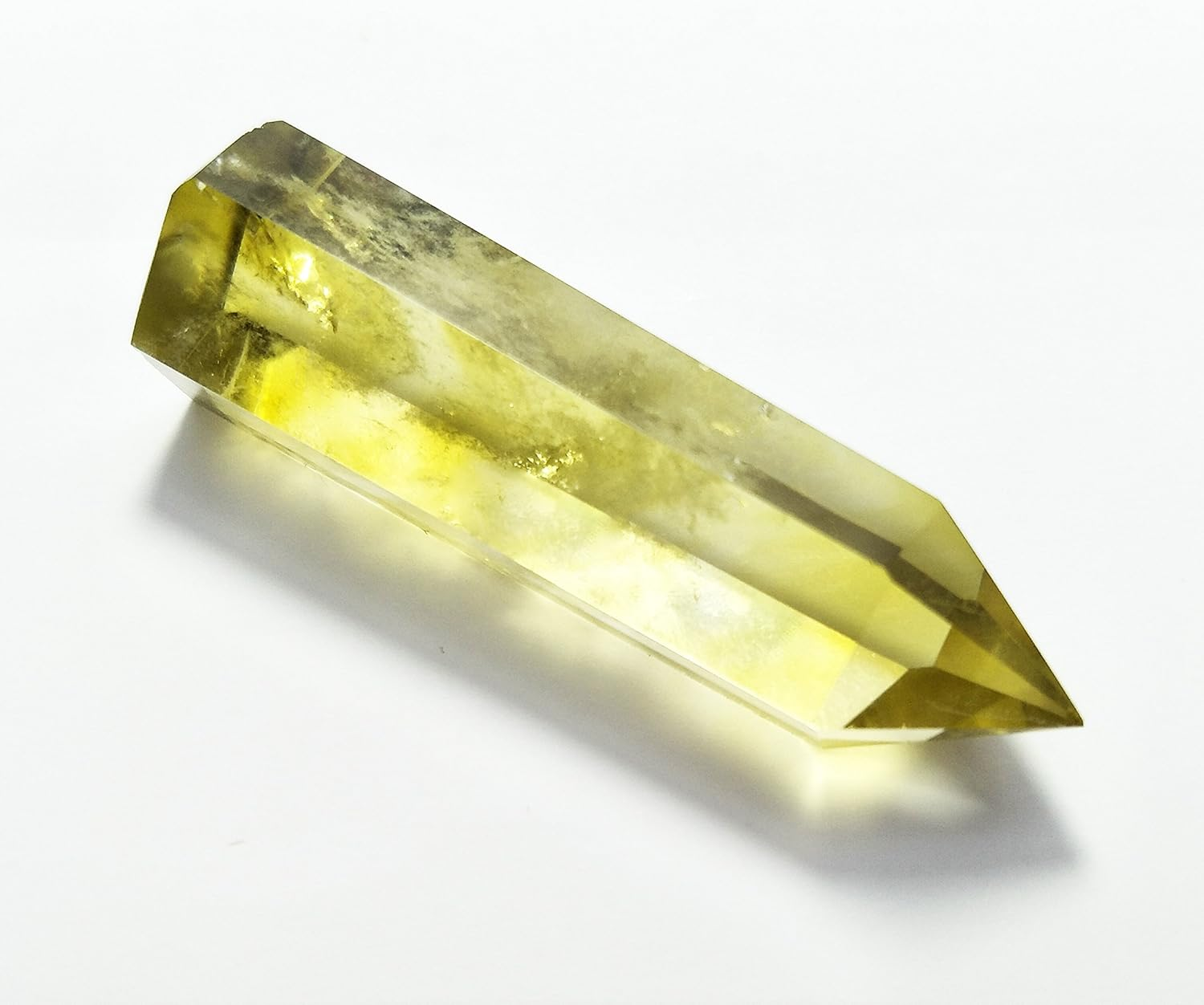 Yellow Quartz Crystal Wand Pointed & Faceted for Healing Reiki Chakra Meditation Therapy Decor (Citrine Crystal) image number 3