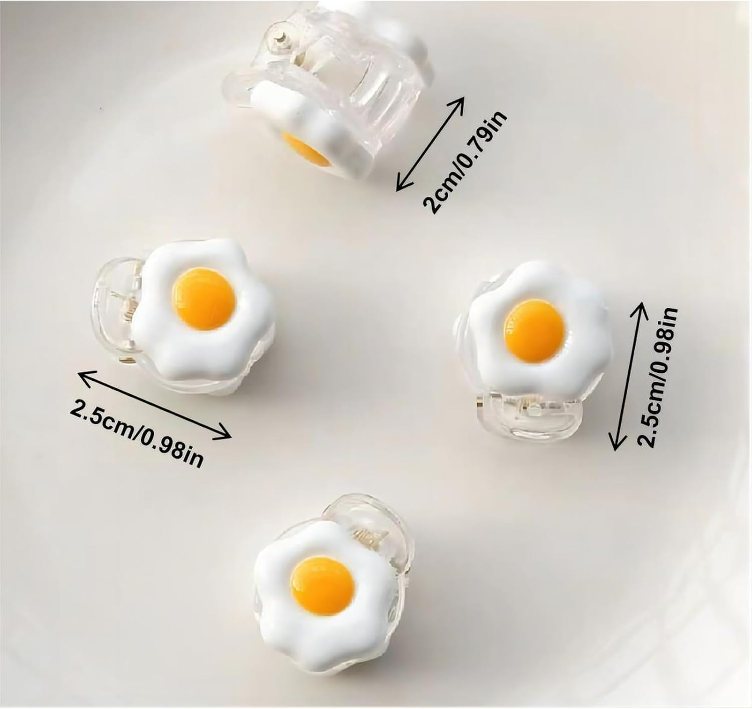 4 Quirky Egg Shaped Hair Clips, Cute Clips, Minimalist Hair Clips, Women'S Headwear Hair Accessories