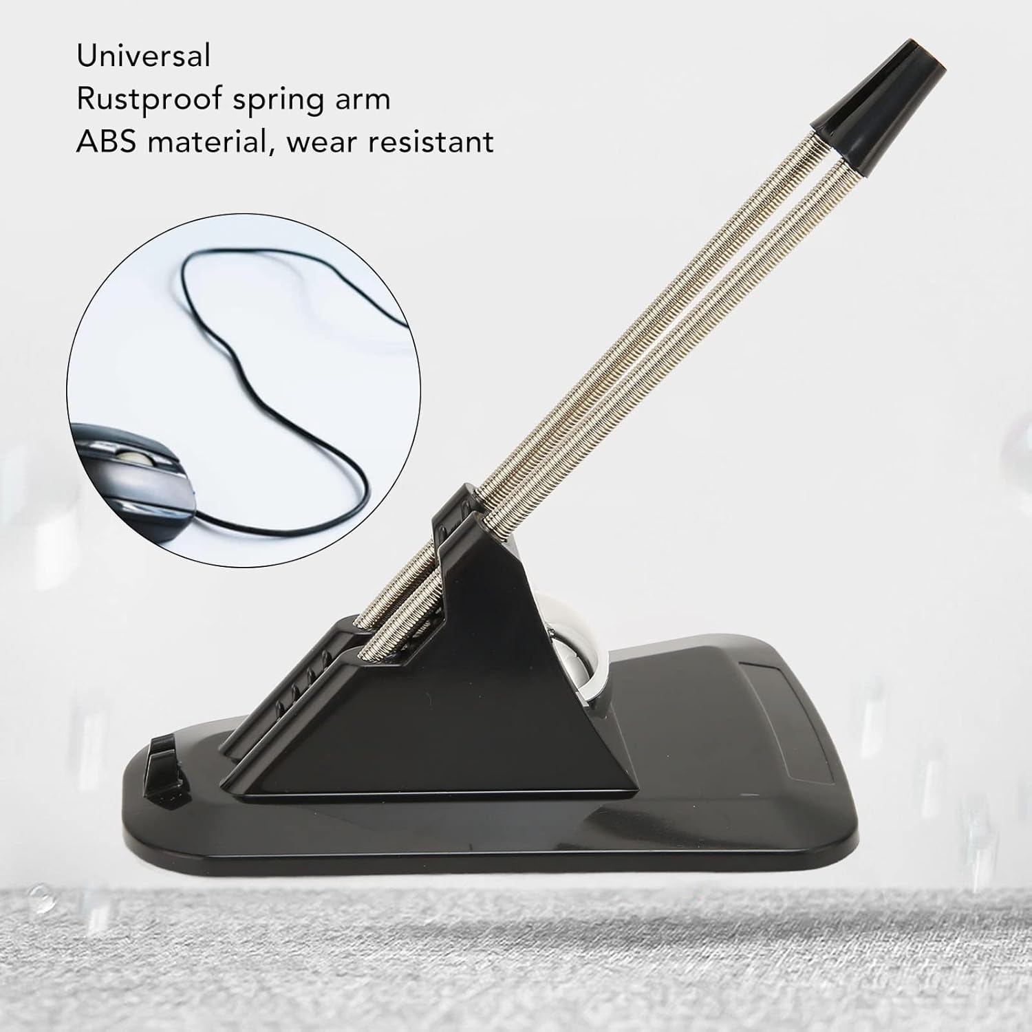 Mouse Cord Management Stainless Dirt Resistant Durable Gaming Mouse Bungee Stylish Simple Black for Esports (Black) image number 5