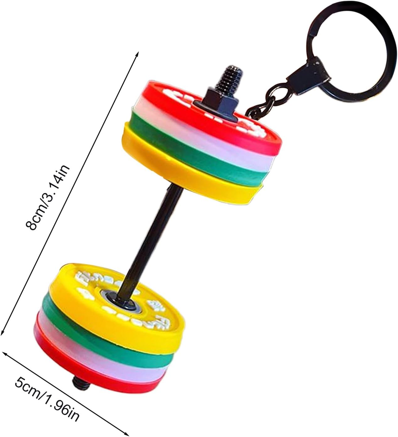 Furtryvl Barbell Keychain | Detachable Dumbbell Keyring,Decorative Backpack Charm | for Women, Bag Backpack Purse Wallet, Motivation Decoration image number 4