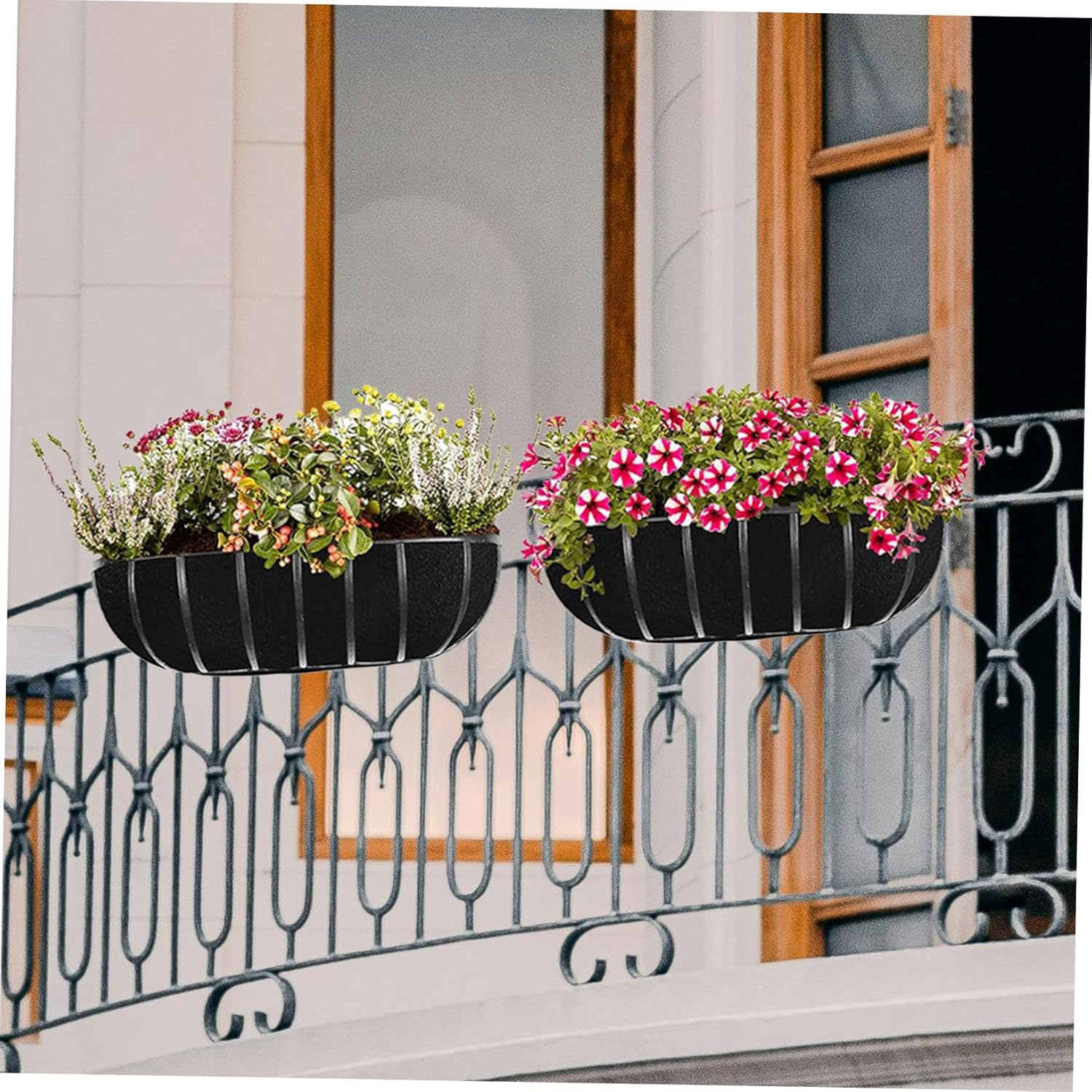 3Pcs Nonwoven Plant Nursery Pots Liner for Balcony Hanging Flower Baskets and Space-Saving Felt Garden Troughs for Convenient Gardening Spaces image number 4