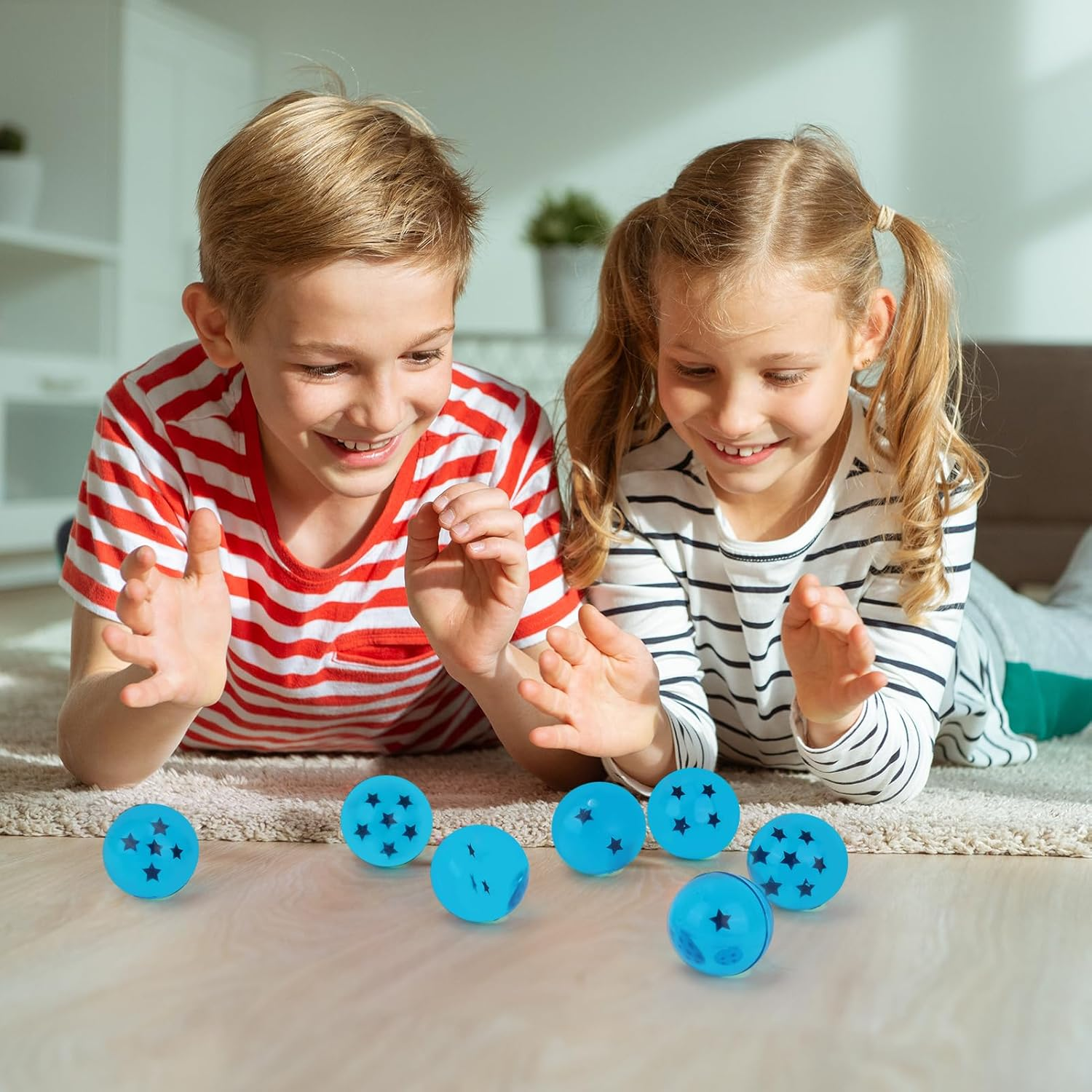 Ayfjovs 7PCS 45Mm Blue Dragon Large Bouncy Balls, Dragon 7 Stars Balls, DBZ Gift Set Birthday Party Game Balls image number 5