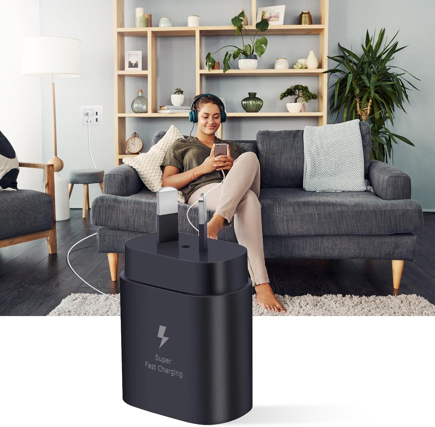 USB C Fast Charger for Samsung, 25W Super Fast Type C Charger Block, Phone Wall Plug Charger for Samsung Galaxy S25/S24 Ultra/S23/S22/S21/S20/Note 20/10, Pixel 6 5 4 Pro Xl/Iphone 16/15 Series (Black) image number 2