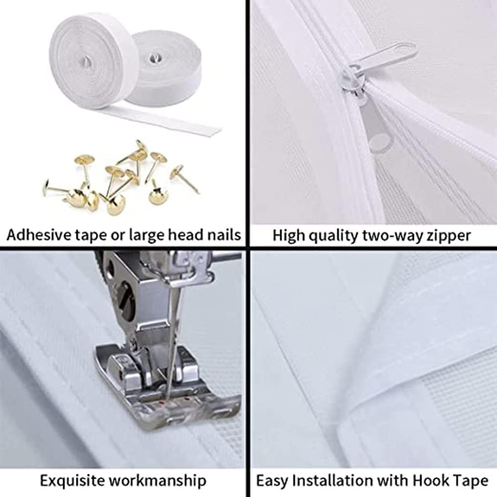 Screen Door Cat Screen Door Fits Door,Reinforced Pet Proof Door Screen,Double Zip Door Screen Mesh for Prevent Cats and Dogs from Escaping.-A||100X220Cm image number 1