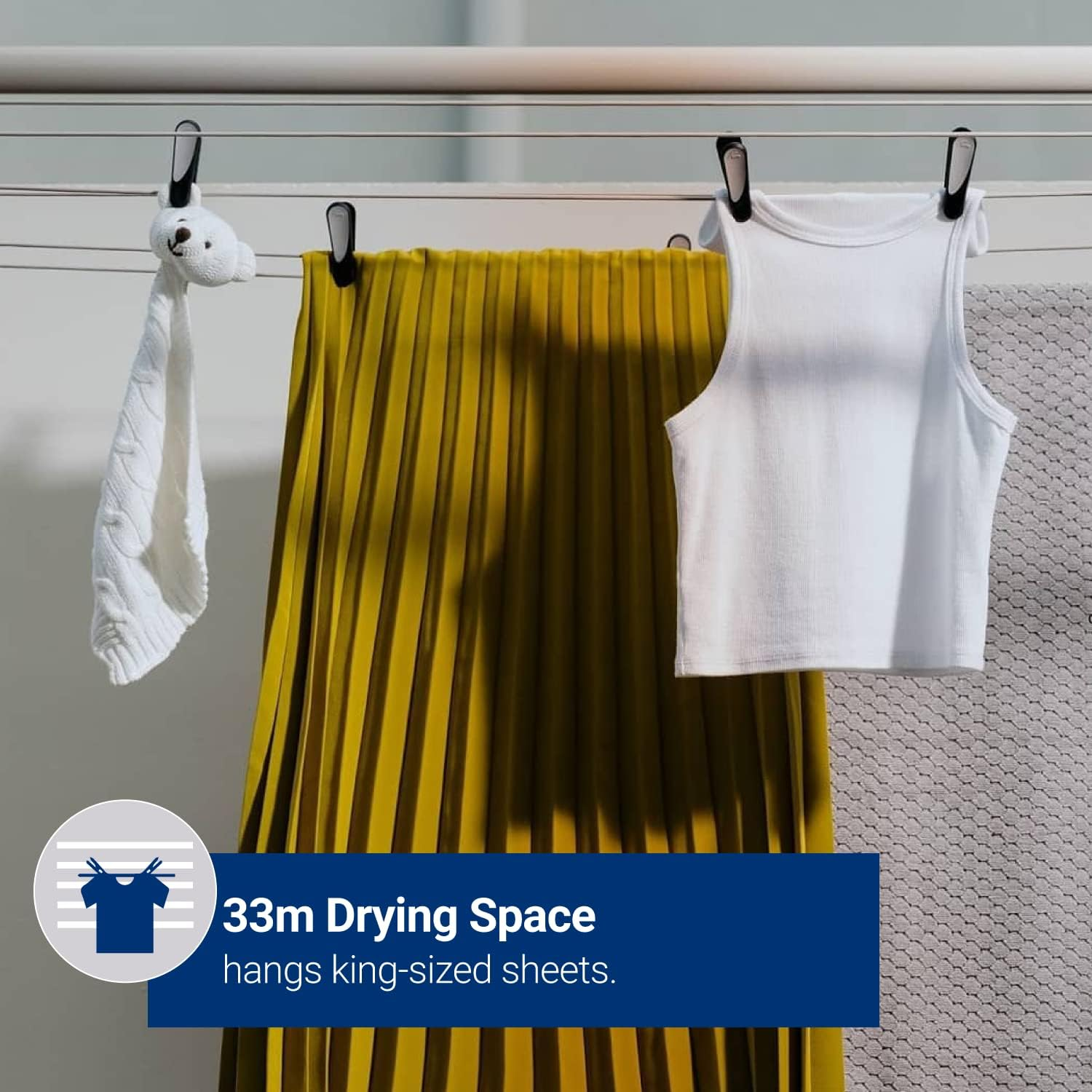 Hills 5 Line Retracting Clothesline, Monument, 50 Kilogram Max Load image number 3