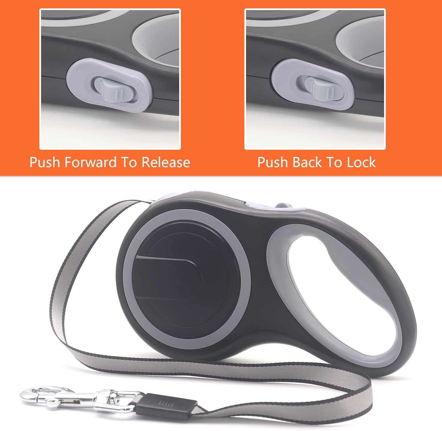 8 Meter Retractable Dog Leash, Heavy Duty for Dogs up to 50Kg, Strong Nylon Tape, Tangle Free