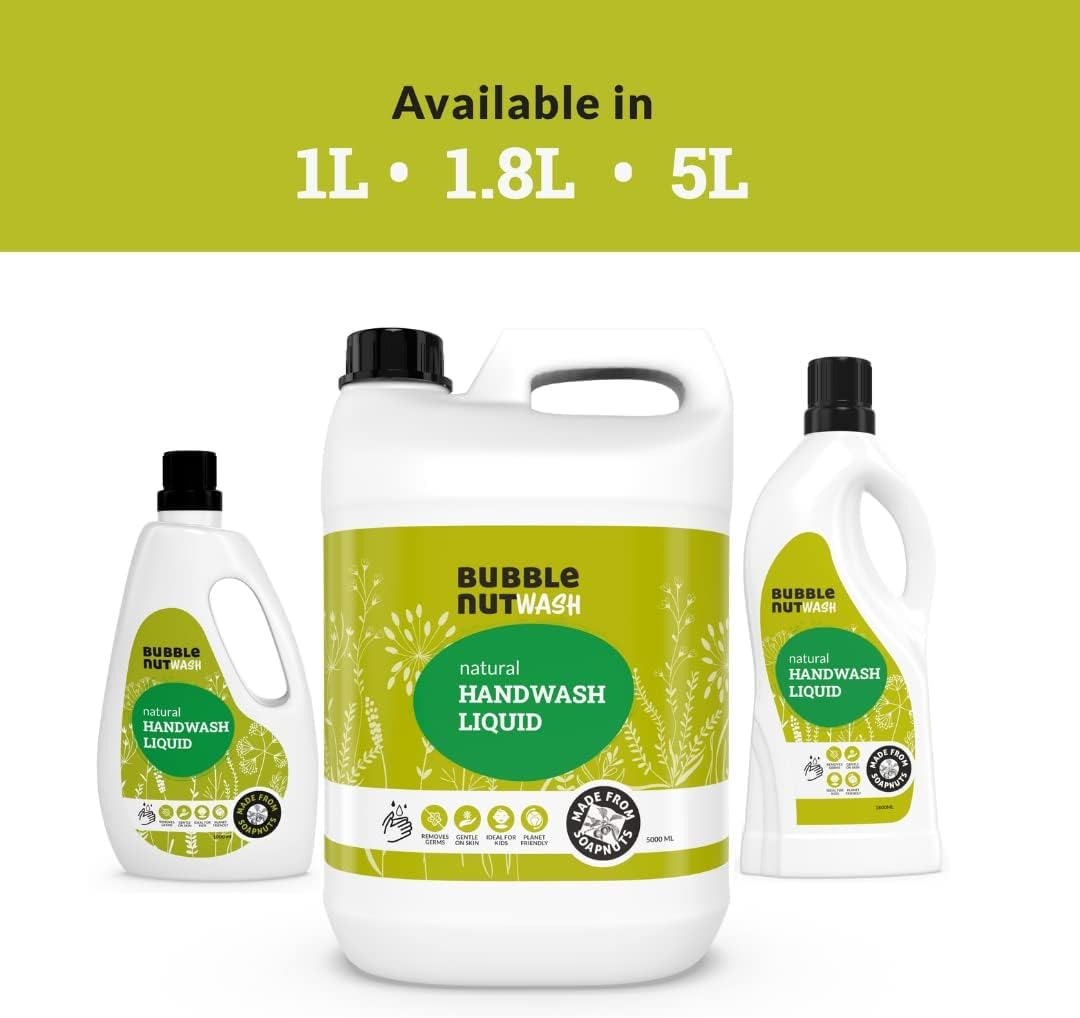 Bubblenut Wash Natural and Organic Handwash Liquid (810 Ml) Refill | Paraben Free & Sulphate Free Hand Wash image number 4