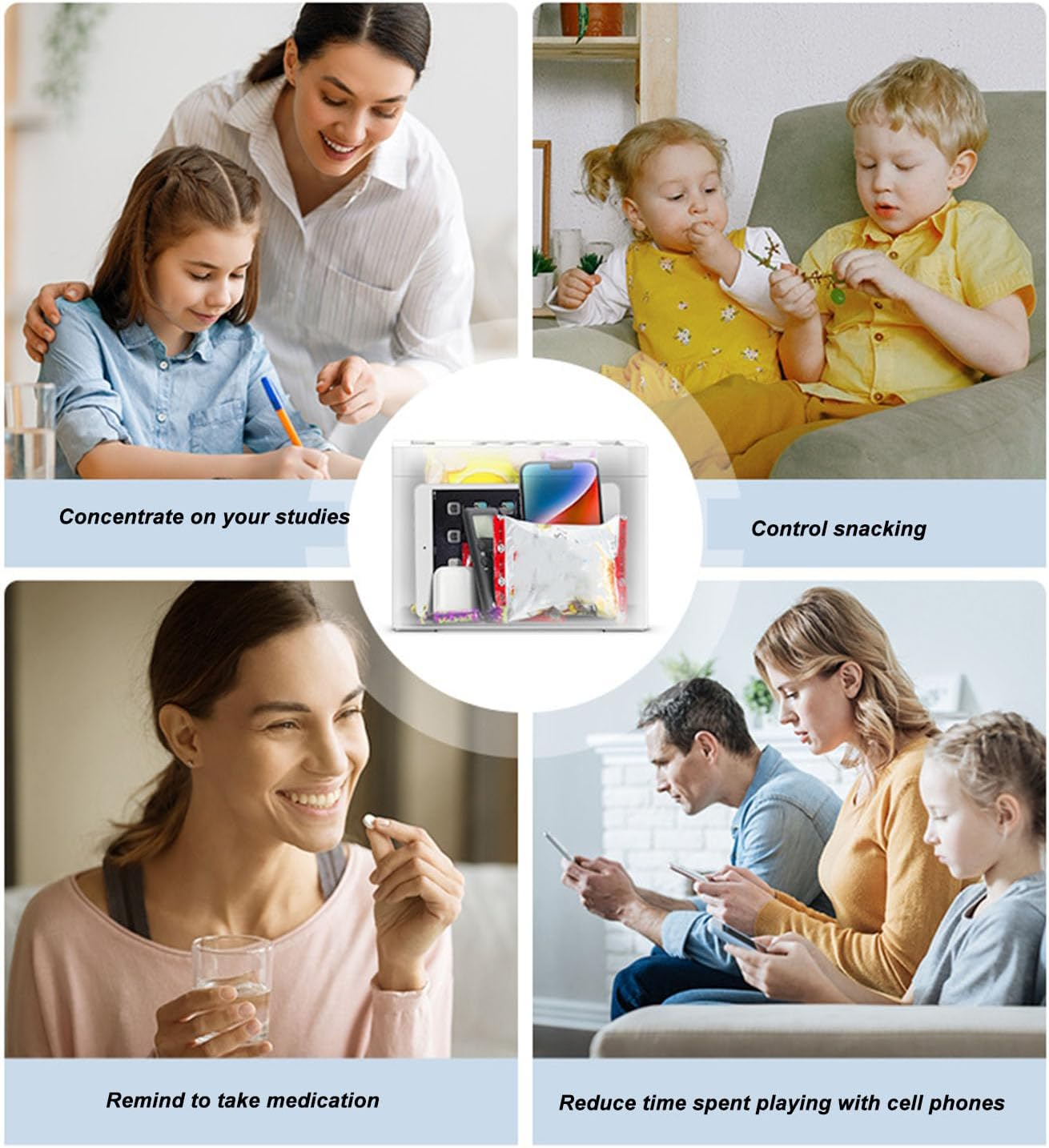 Metal Timed Lock Box with Timer - Self-Control Container, Child Lock, Time Release Jail Locker up to 365 Days for Phones/Snack/Alcohol (S)