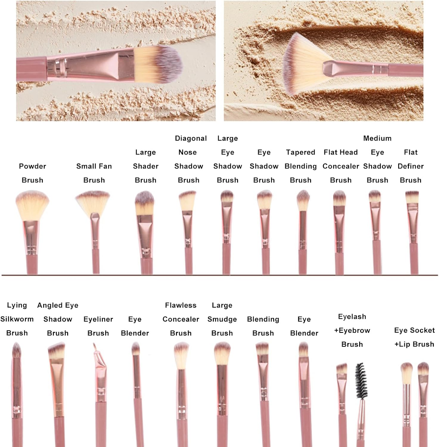 Atrccs 48Pcs Makeup Brushes Set, Professional & Newbie-Friendly Foundation Powder Concealers Eye Shadows Blush Makeup Brushes Tool Set, Premium Synthetic Facial Makeup Accessories with Bag image number 1