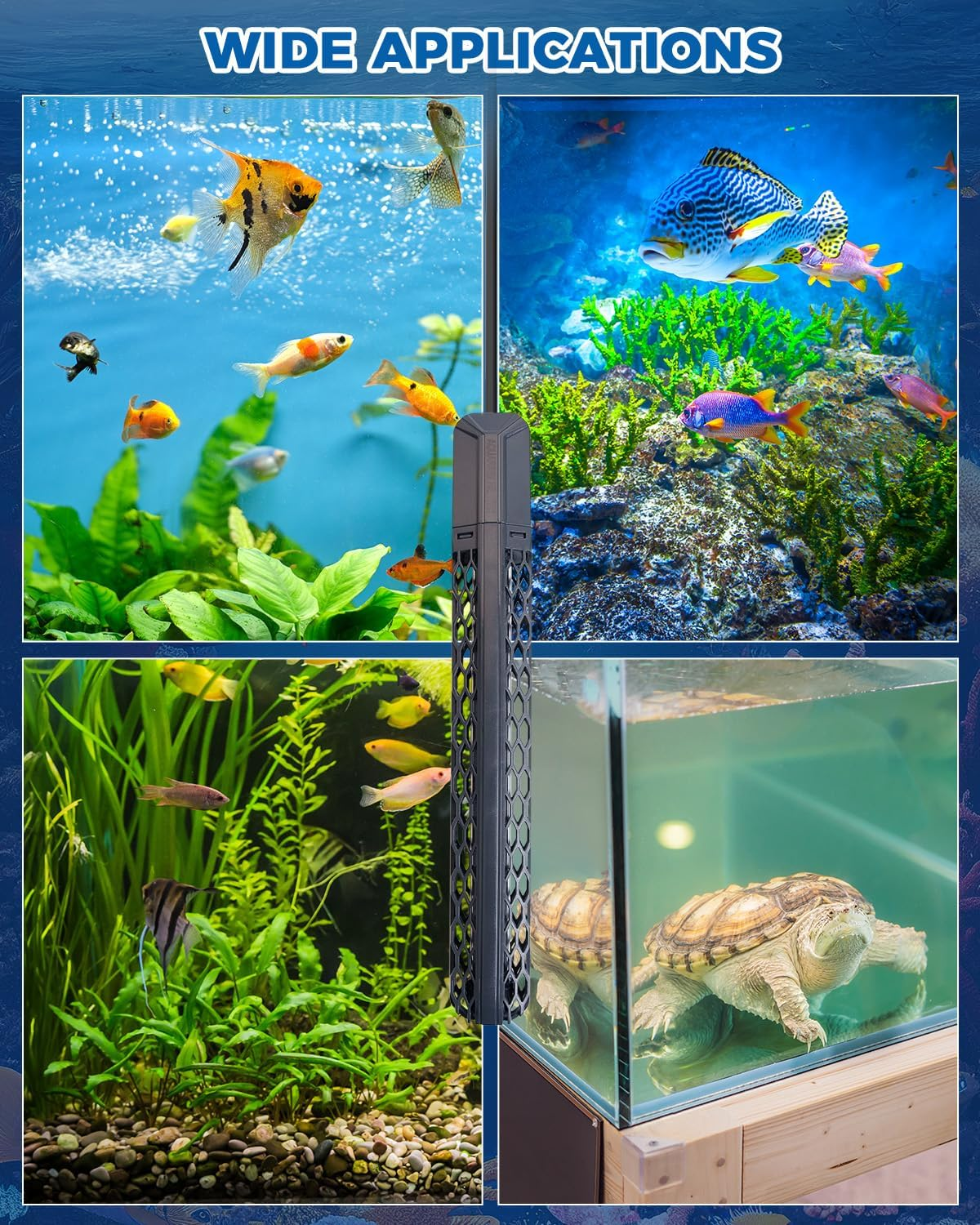 Doright Aquarium Heater 300W, Fish Tank Heater with Intelligent LED Digital Display Thermostat Controller, Fish Tank Heaters for Tropical, Aquarium Heaters for 250L Freshwater Saltwater