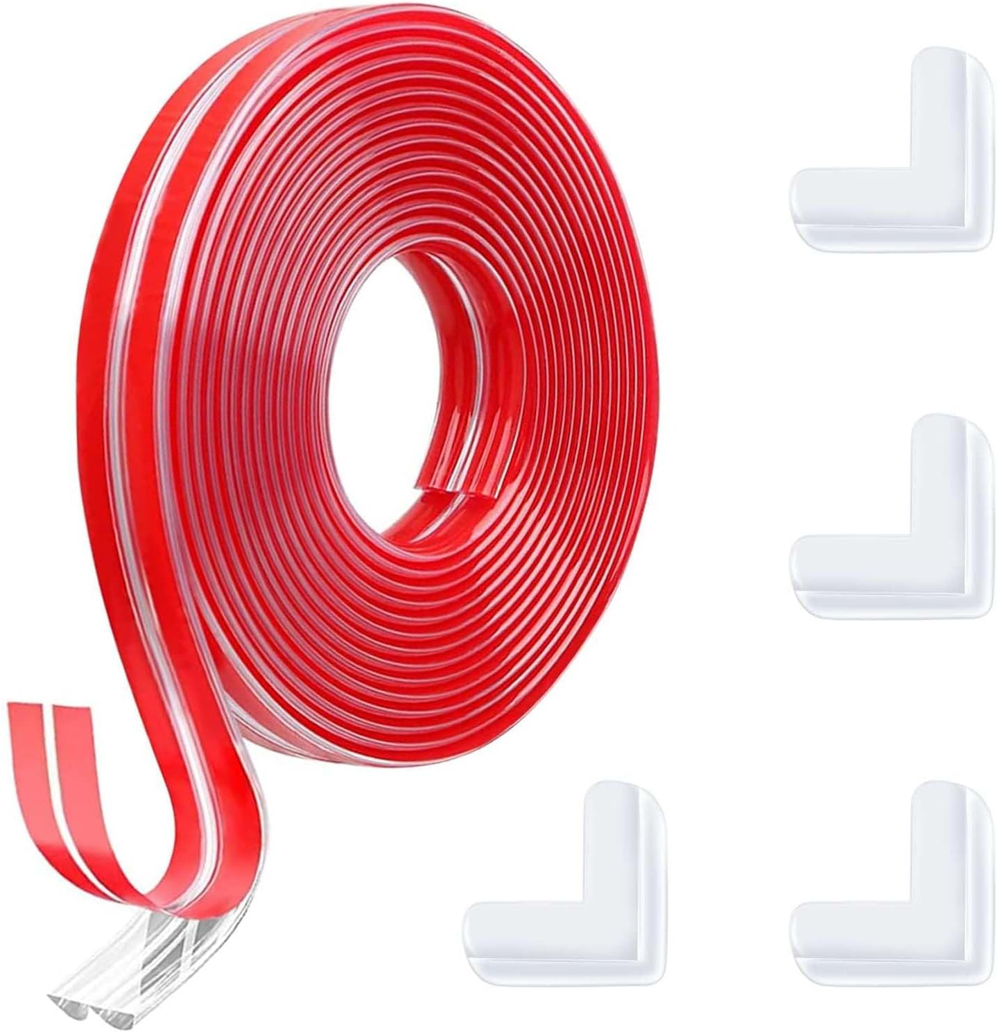 Edge Protector Strip Silicone 3M/9.8Ft Baby Safety Bumper Strip Transparent Table Edge Guard with Kids Proofing Safety Corner for Table Desk Furniture Cabinets Shelf Sharp Corner image number 1