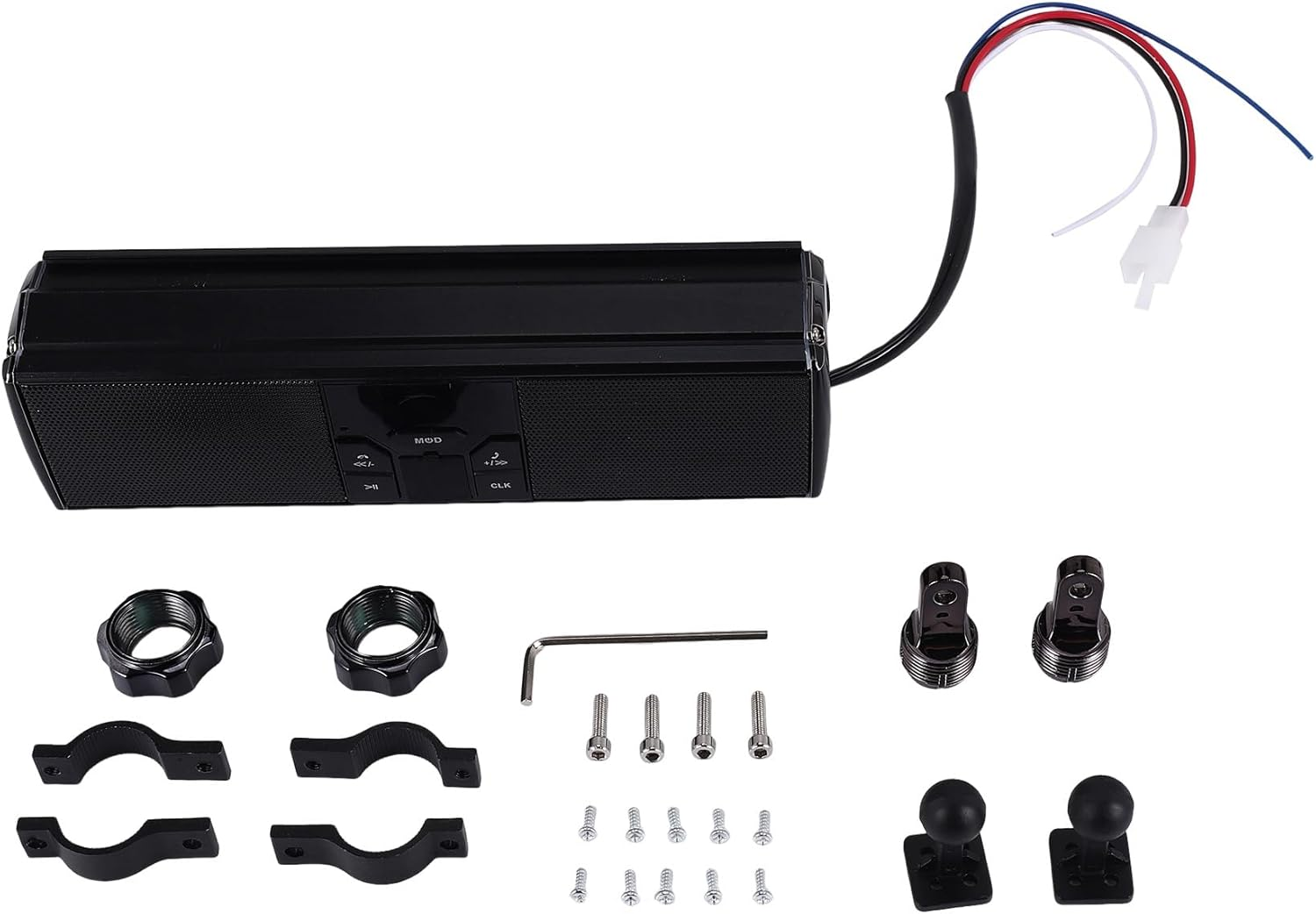 Utopially Motorcycle Stereo Speakers MP3 Music Player Bluetooth Player with Usb,Aux-In,Fm Radio for 7/8-1.25 Inch Handlebar Motor Scooter Bike ATV UTV