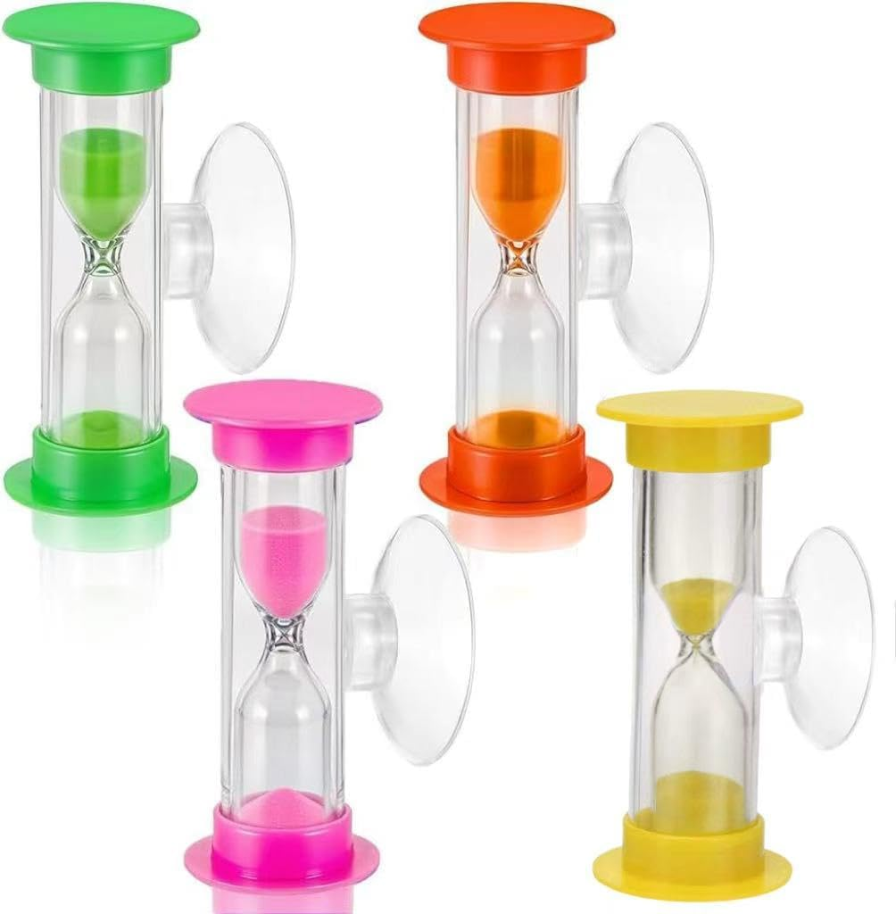 SUPNBDM 4 PCS Suction Cup Hourglass Timers 2 and 3Minute Kids Brushing and Toothbrush Timer, Hand Wash, Dental, Cooking Countdown Timer, Shower Timer, Countdown Timer image number 3