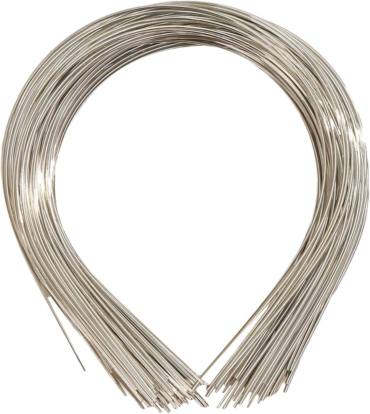 Oshhni 50Pcs Plain Metal Headbands for Crafts Thin Wire Hairband Bulk for Women Hair Accessory DIY Craft Supplies Blank Headbands for Crafting, Silver