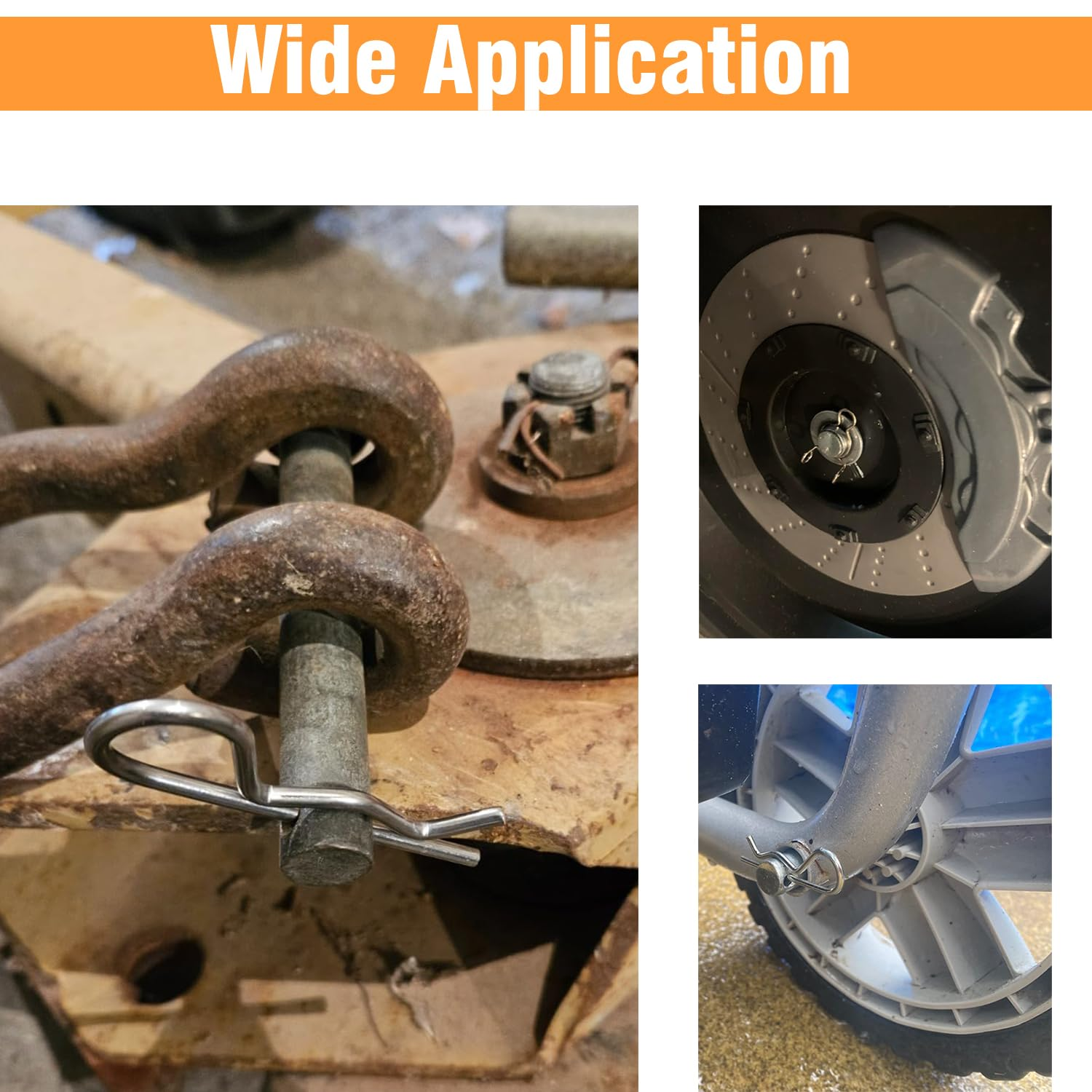 15 Pcs Heavy Duty Cotter Pins,Hitch Pins Clip R Clips Spring Retaining Wire Hair Pins Kotter Pin Strong Spring Tension Large Hardware Pins for Trailer Tractors Mower Carts Truck Pin Clip M3X60Mm image number 4