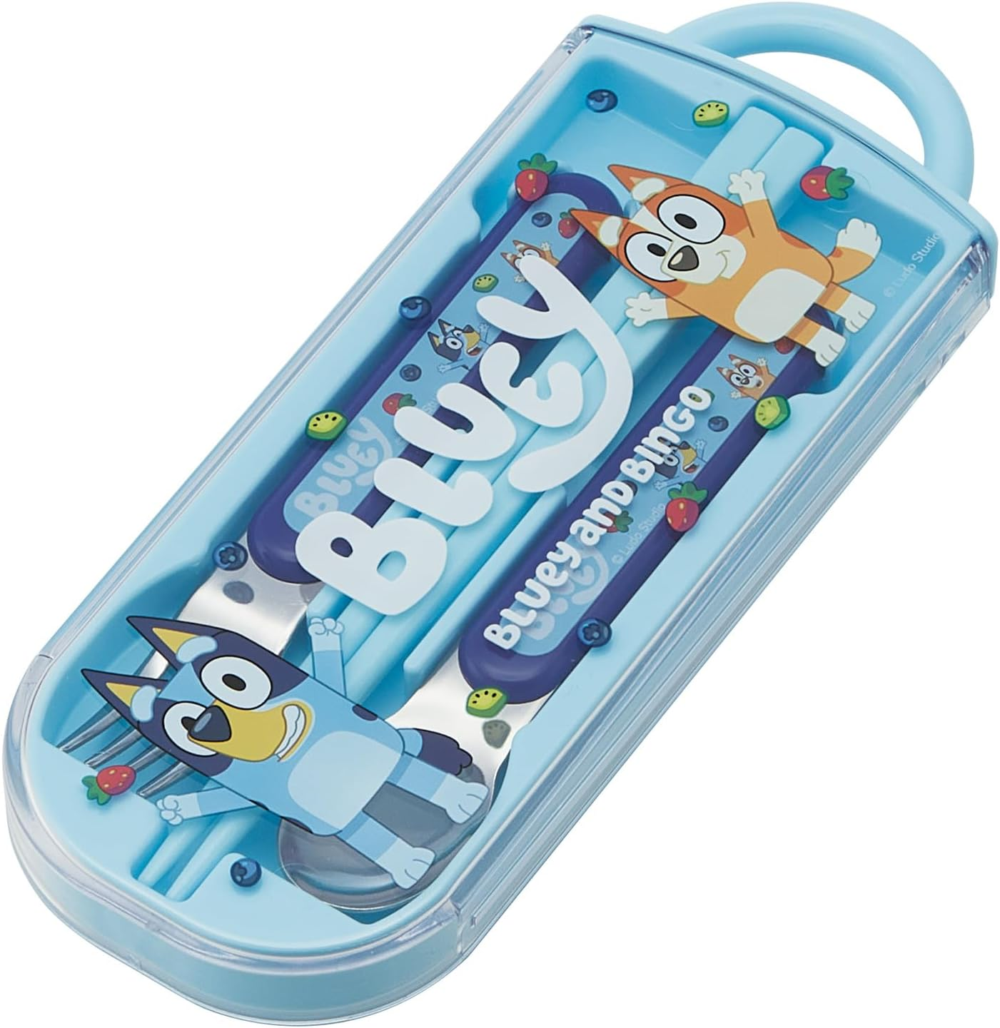 Skater TACC2-A Children'S Trio Set Chopsticks, Spoon, Fork, 6.5 Inches (16.5 Cm), Blue (Boys, Girls)