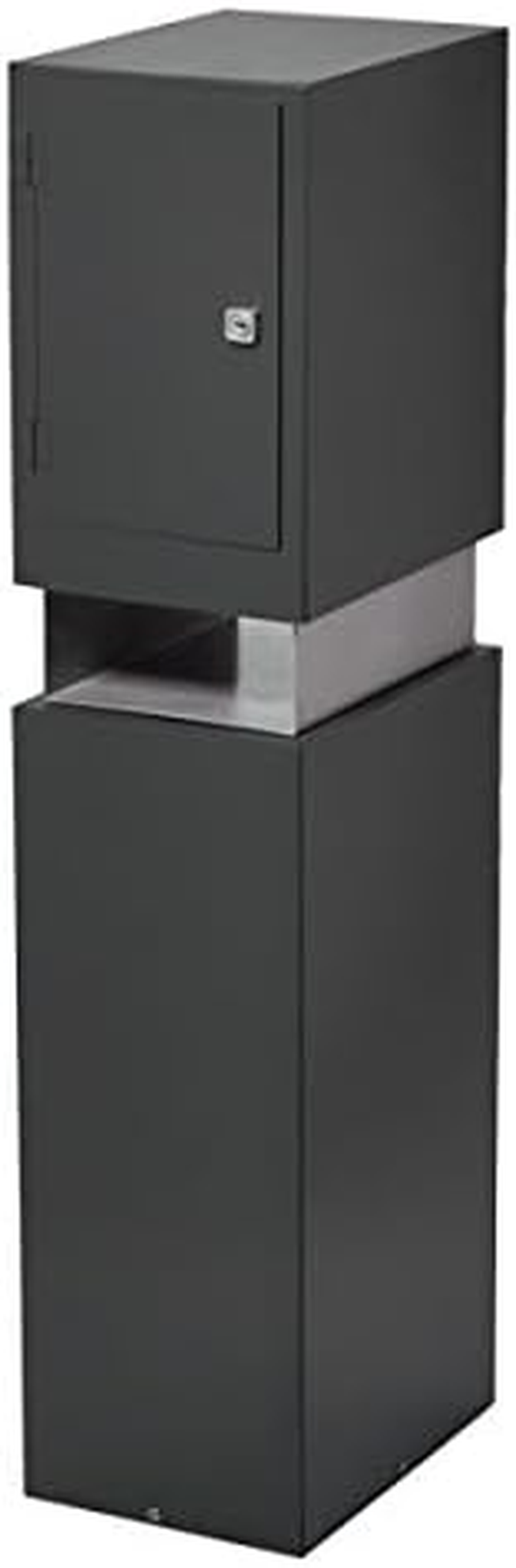 Valencia Deluxe Charcoal Grey with Mailflap Pillar Letterbox