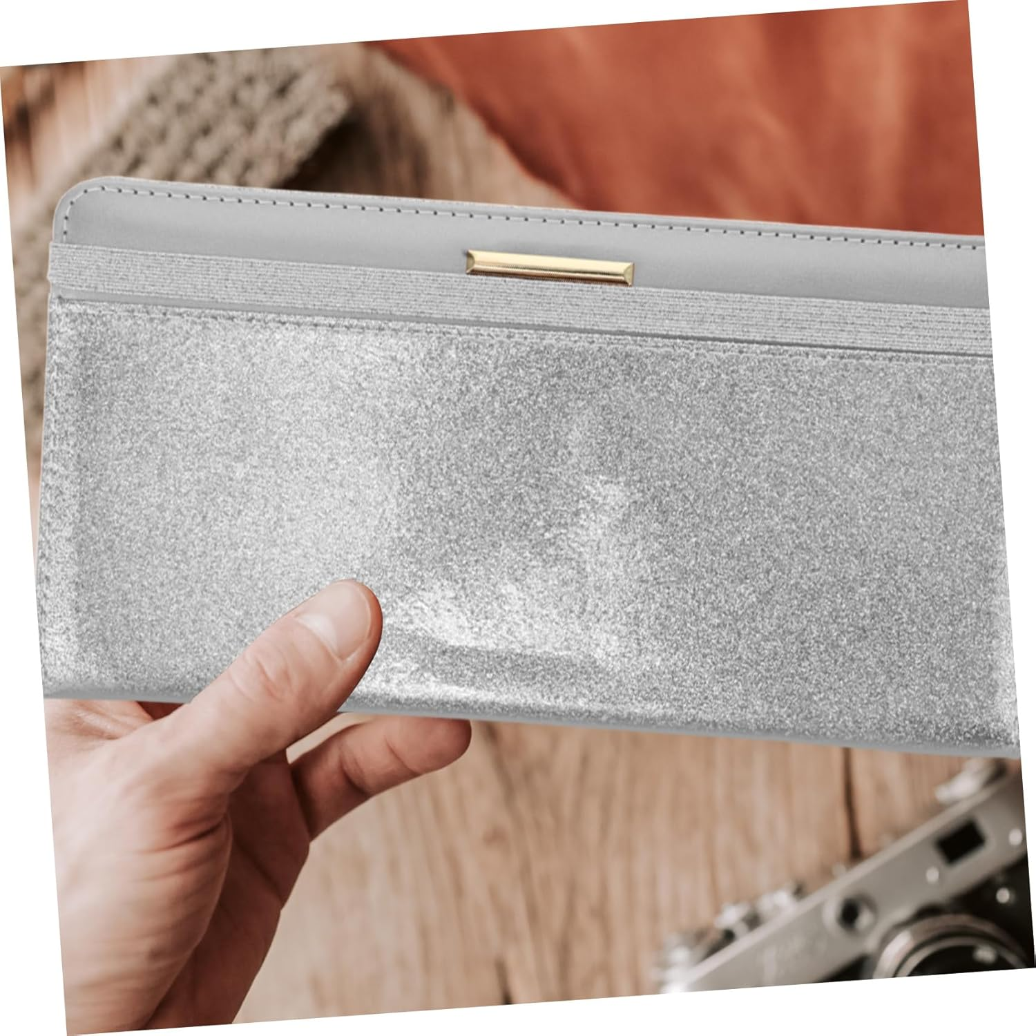 VALICLUD Passport Wallet for Women Glitter Pu Leather Multiple Pockets for Travel Car Insurance and Registration Holder Large Capacity Card Organizer