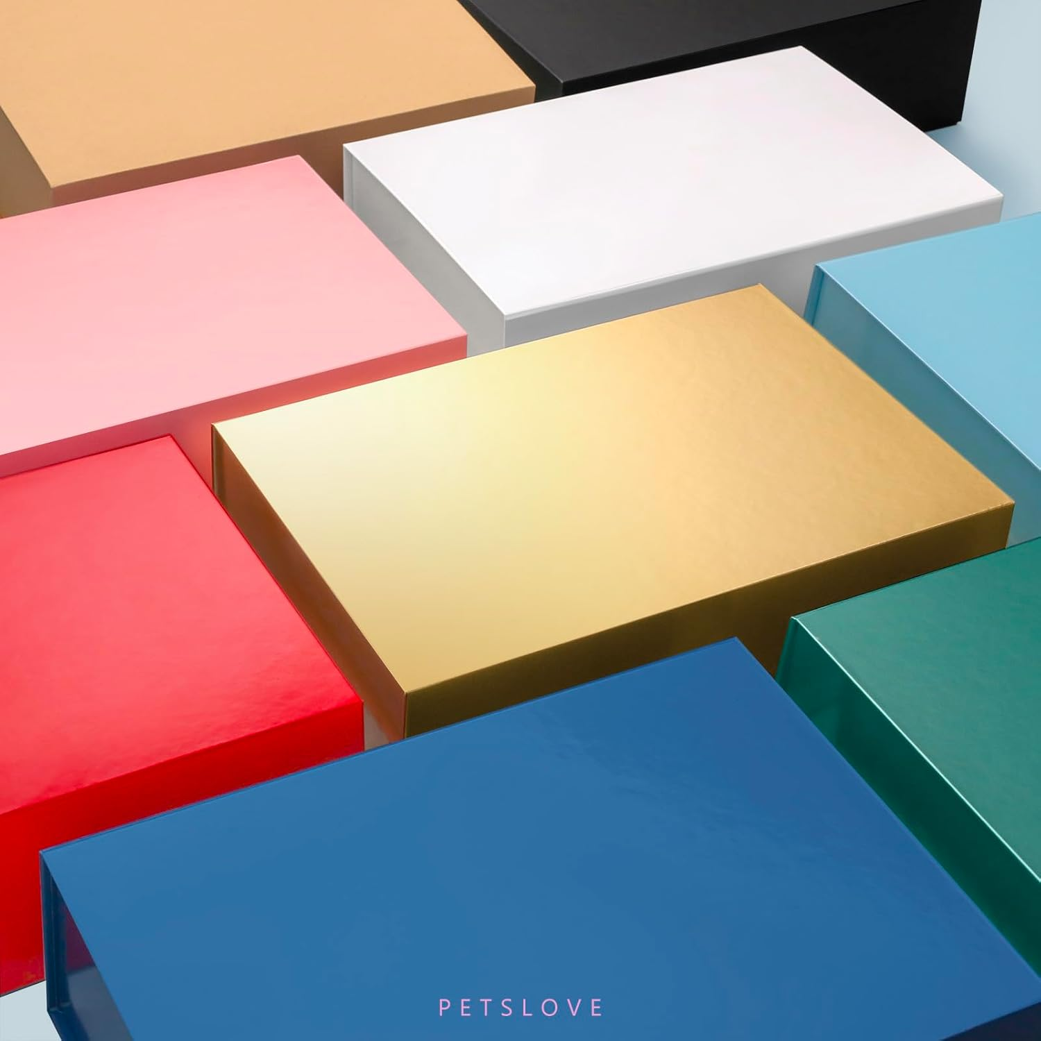 PETSLOVE Large Gold Gift Box 35.56X24.13X11.43 Cm,Collapsible Bridesmaid Proposal Box with Magnetic Closure for All Occasion - Gold-6 Pack image number 5